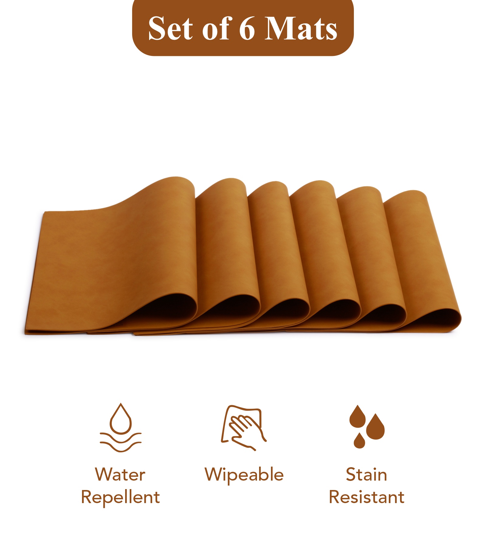 Canvas Solid Dining Table Mat Camel
