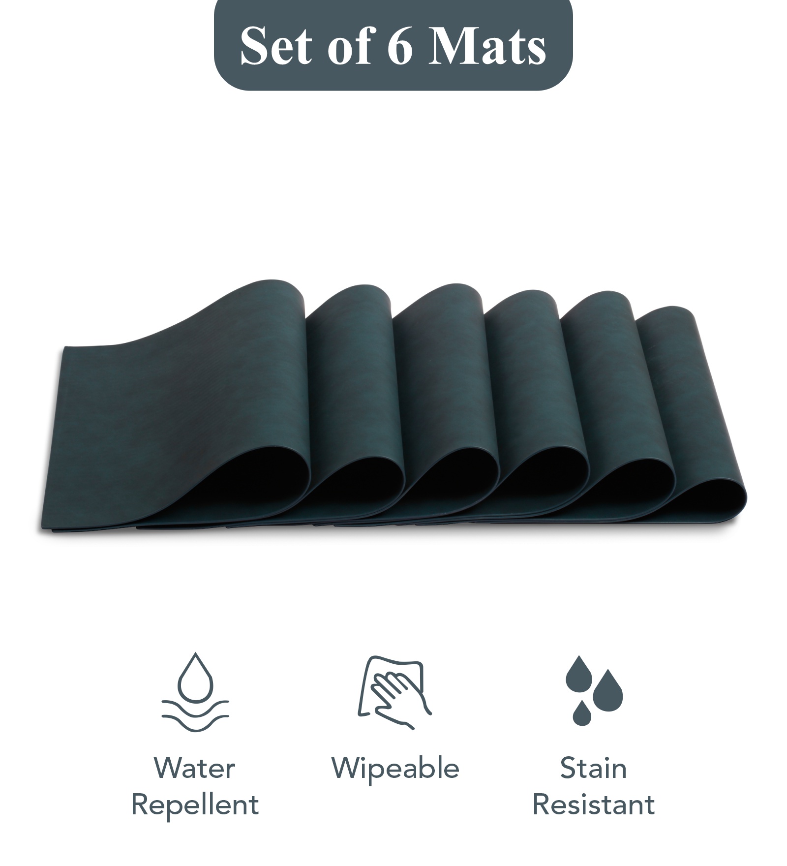 Canvas Solid Dining Table Mat Teal