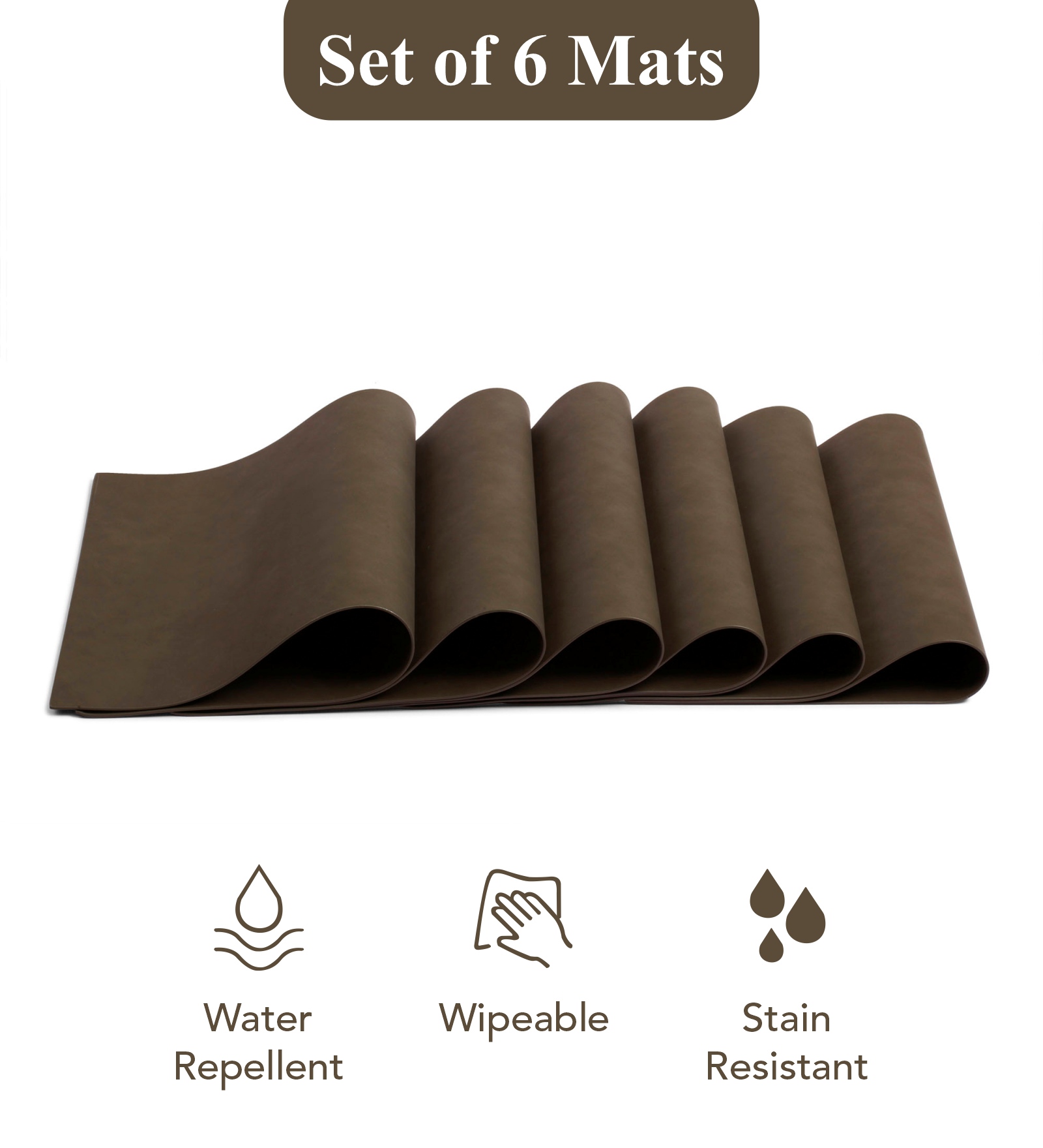 Canvas Solid Dining Table Mat Brown