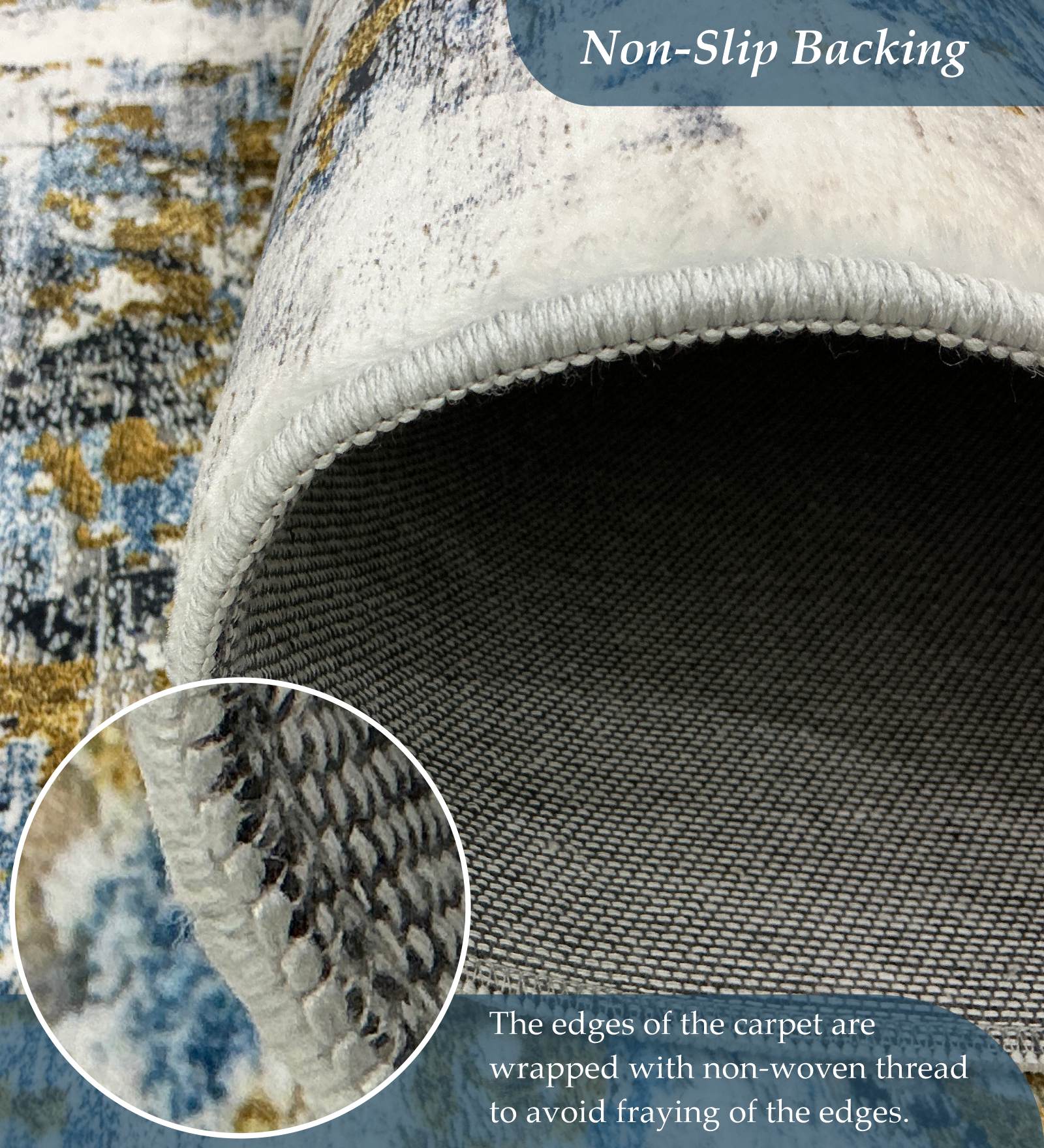 Jura Abstract Carpet Blue and Grey