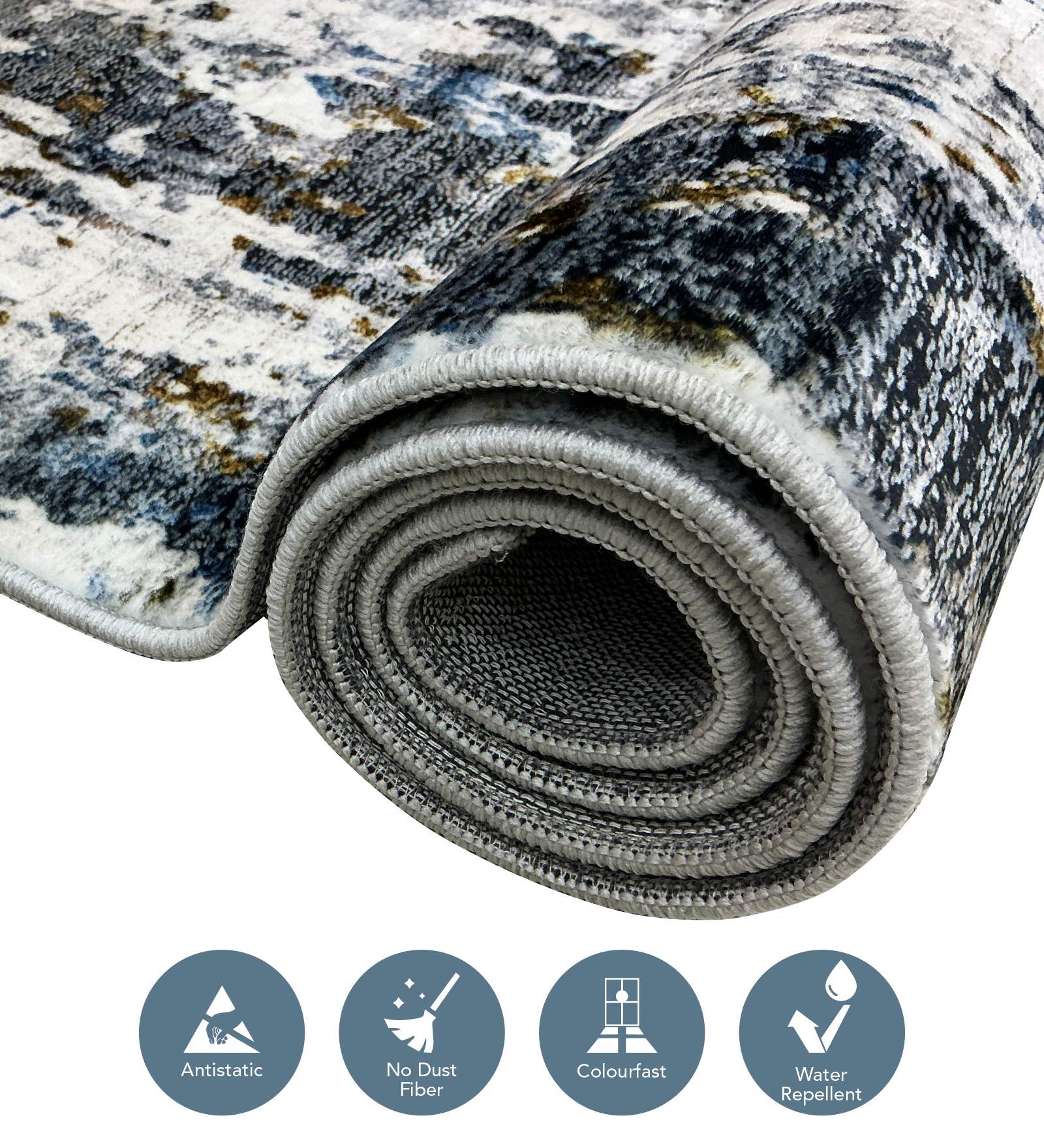 Jura Abstract Carpet Blue and Grey