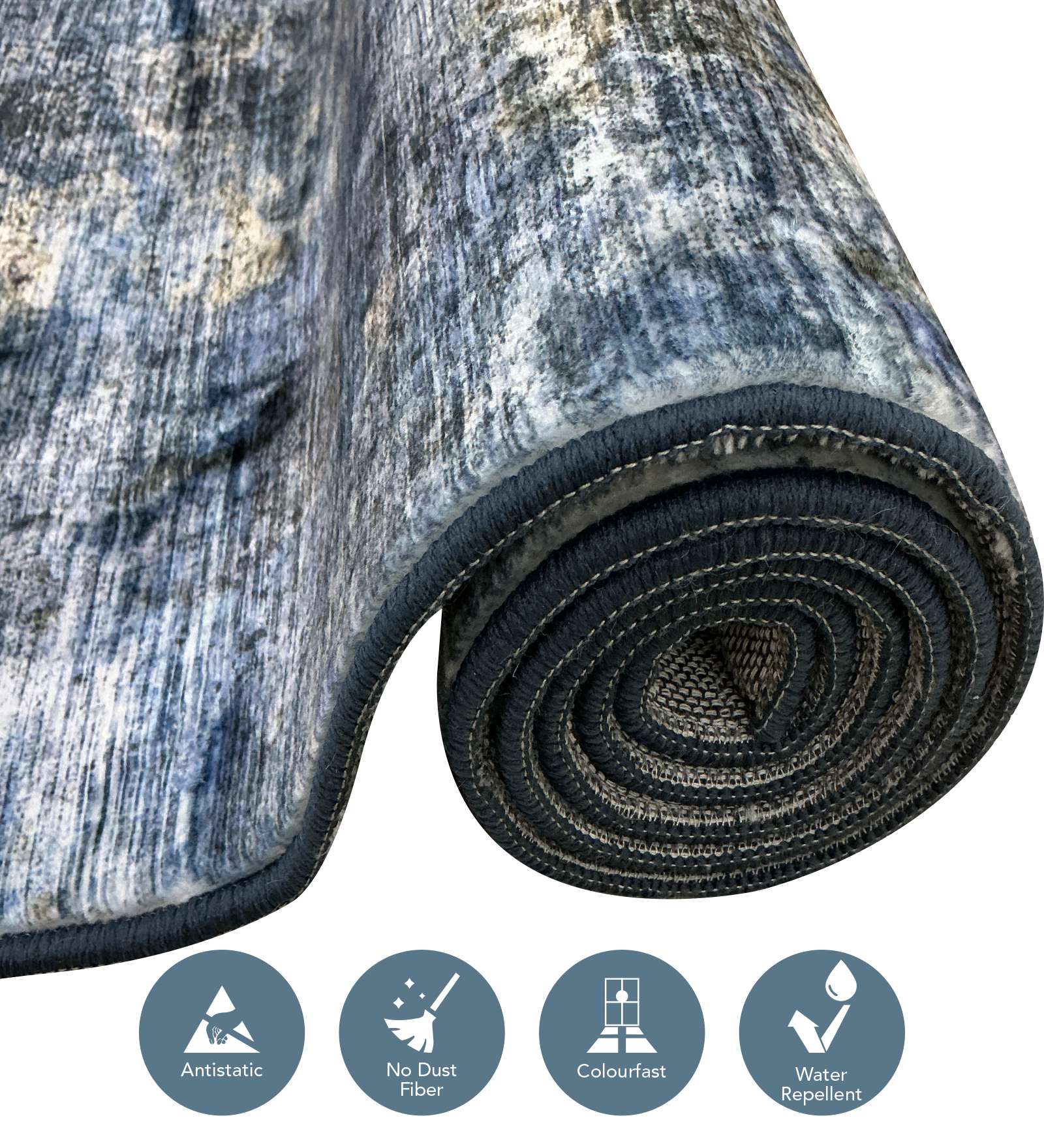 Jura Abstract Carpet Blue