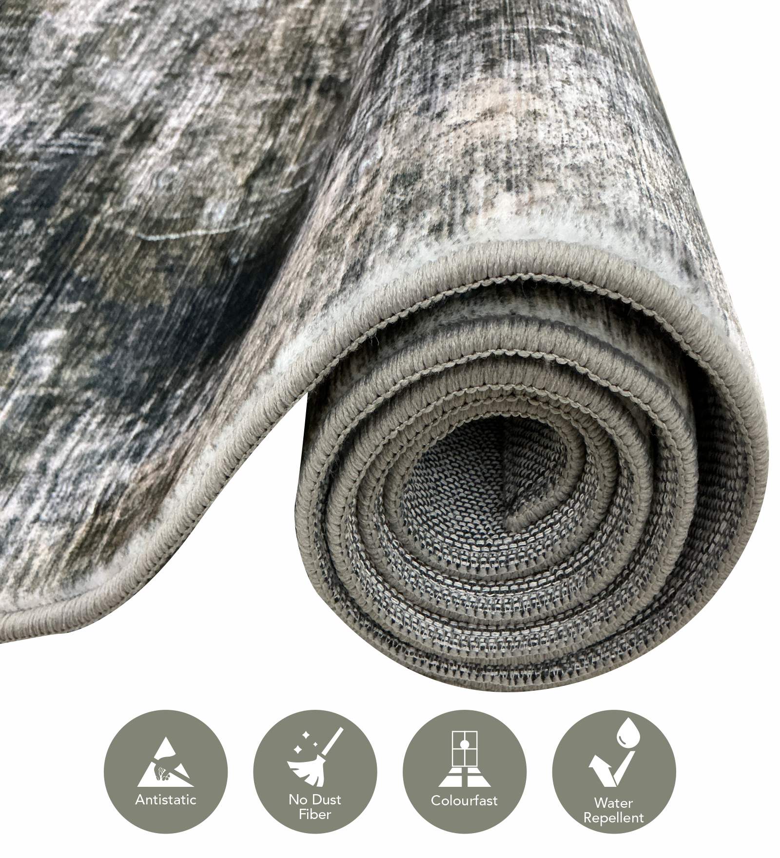 Jura Abstract Carpet Olive and Charcoal