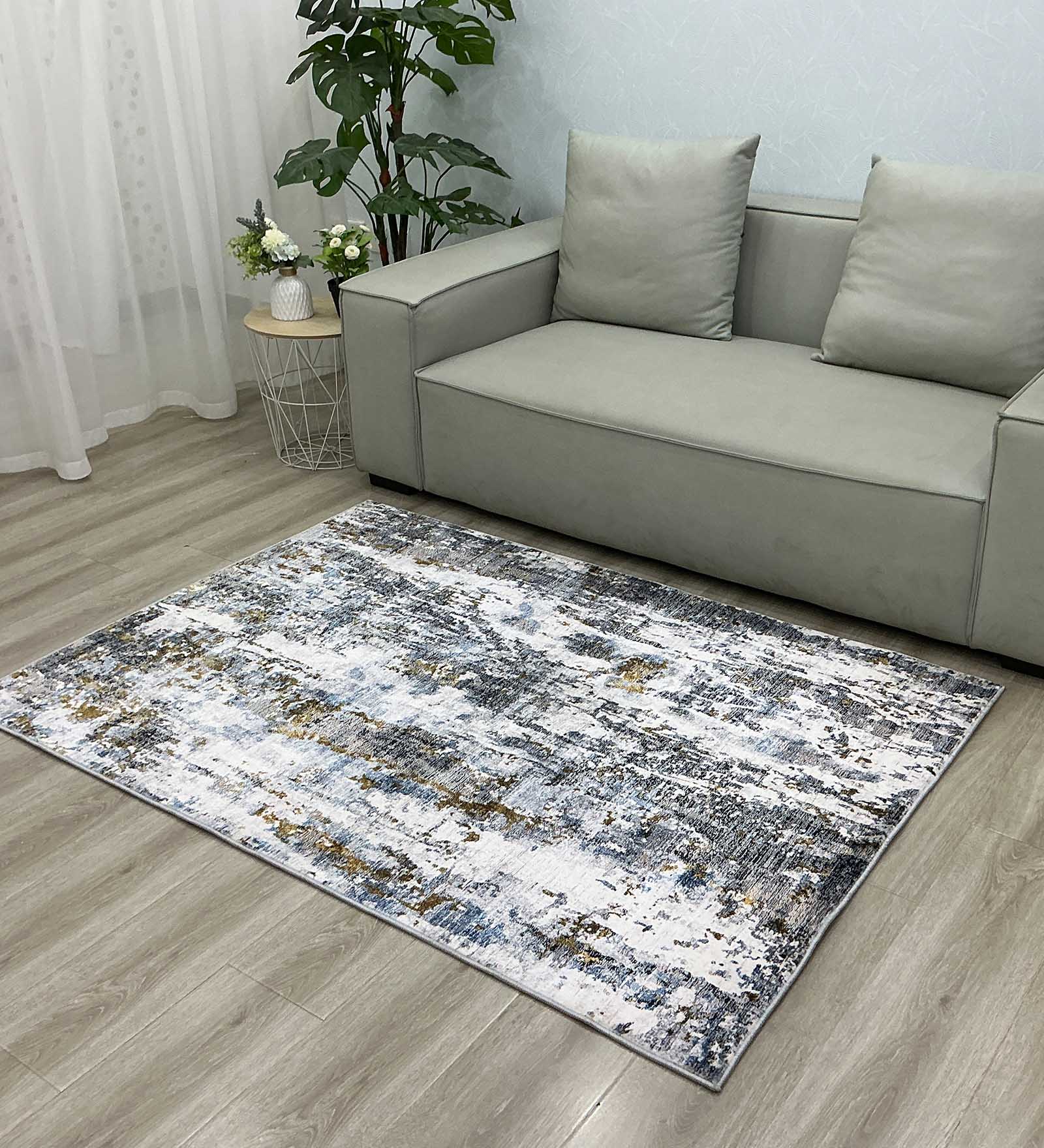 Jura Abstract Carpet Blue and Grey