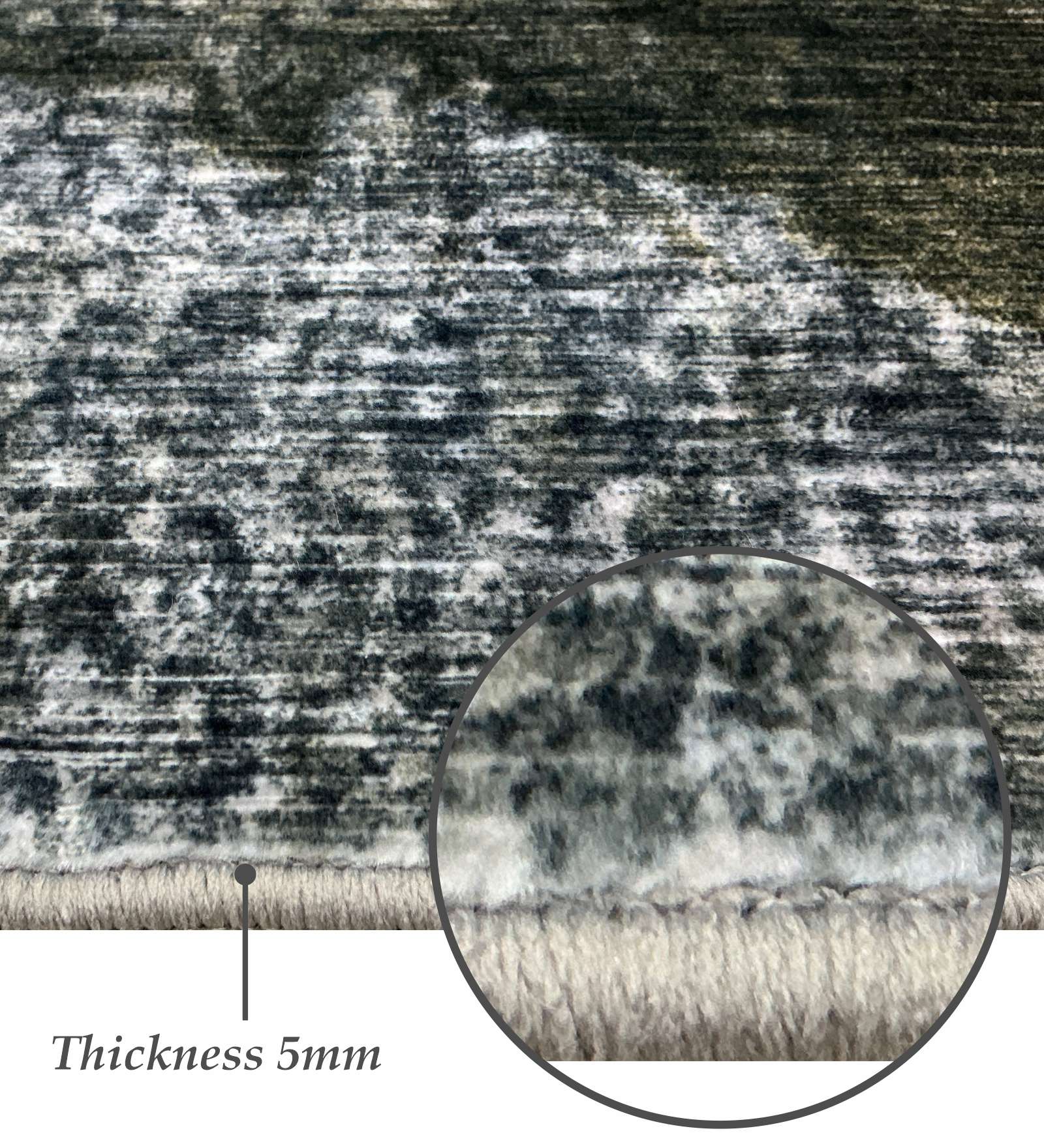 Jura Abstract Carpet Olive and Charcoal