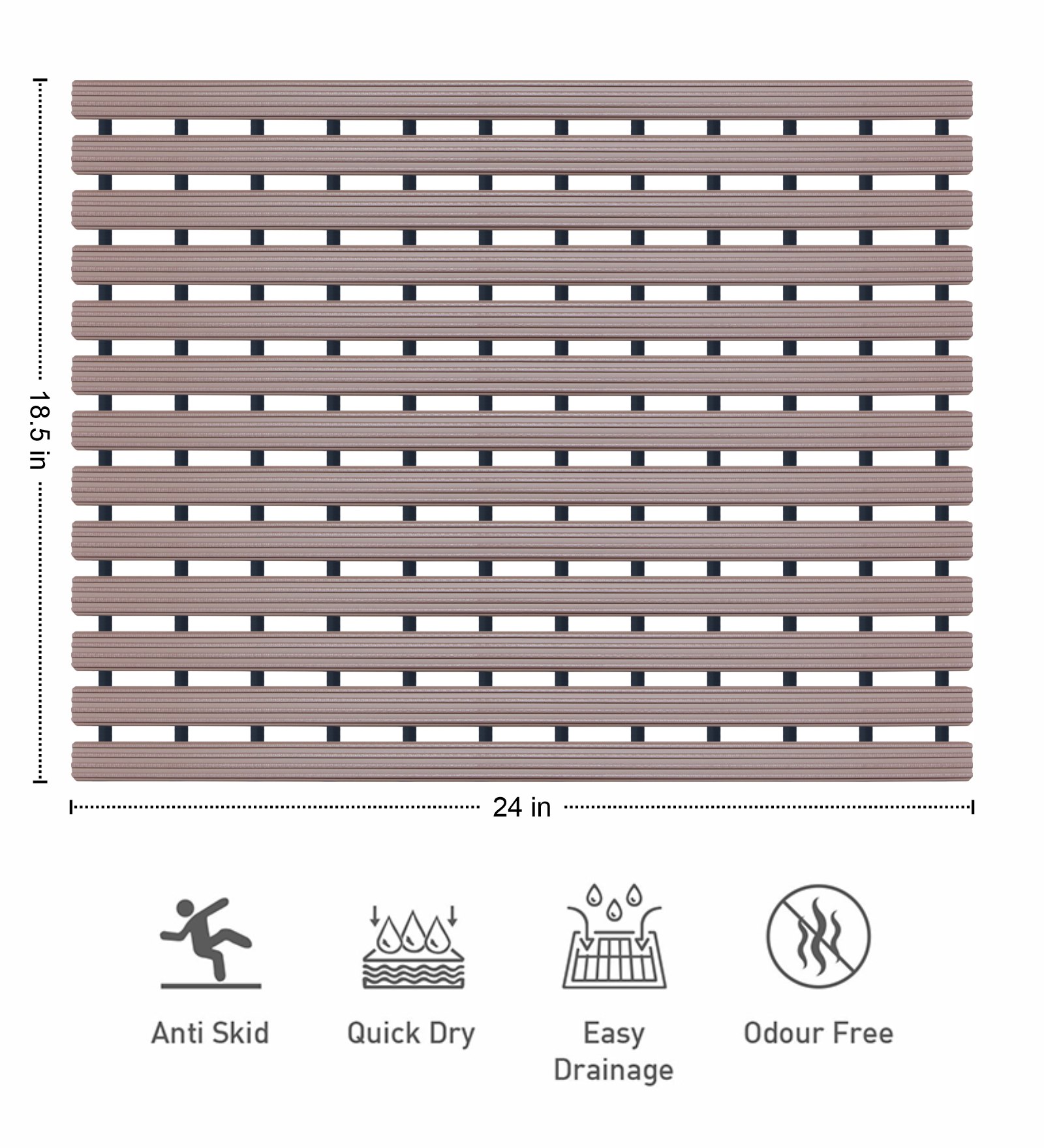 Fredy PVC Shower Mat Moonlight