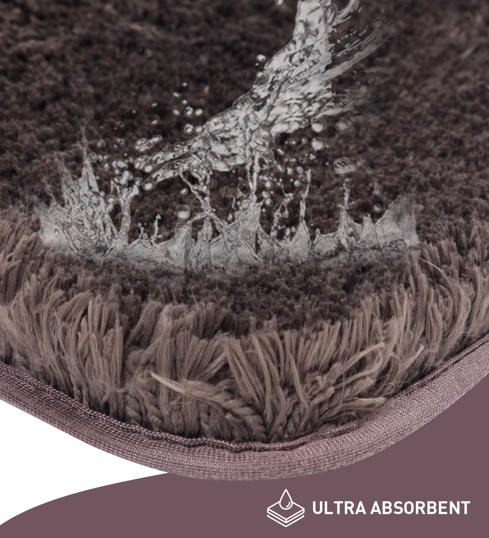 Divino Quick Dry Anti-skid Bath Mat Brown