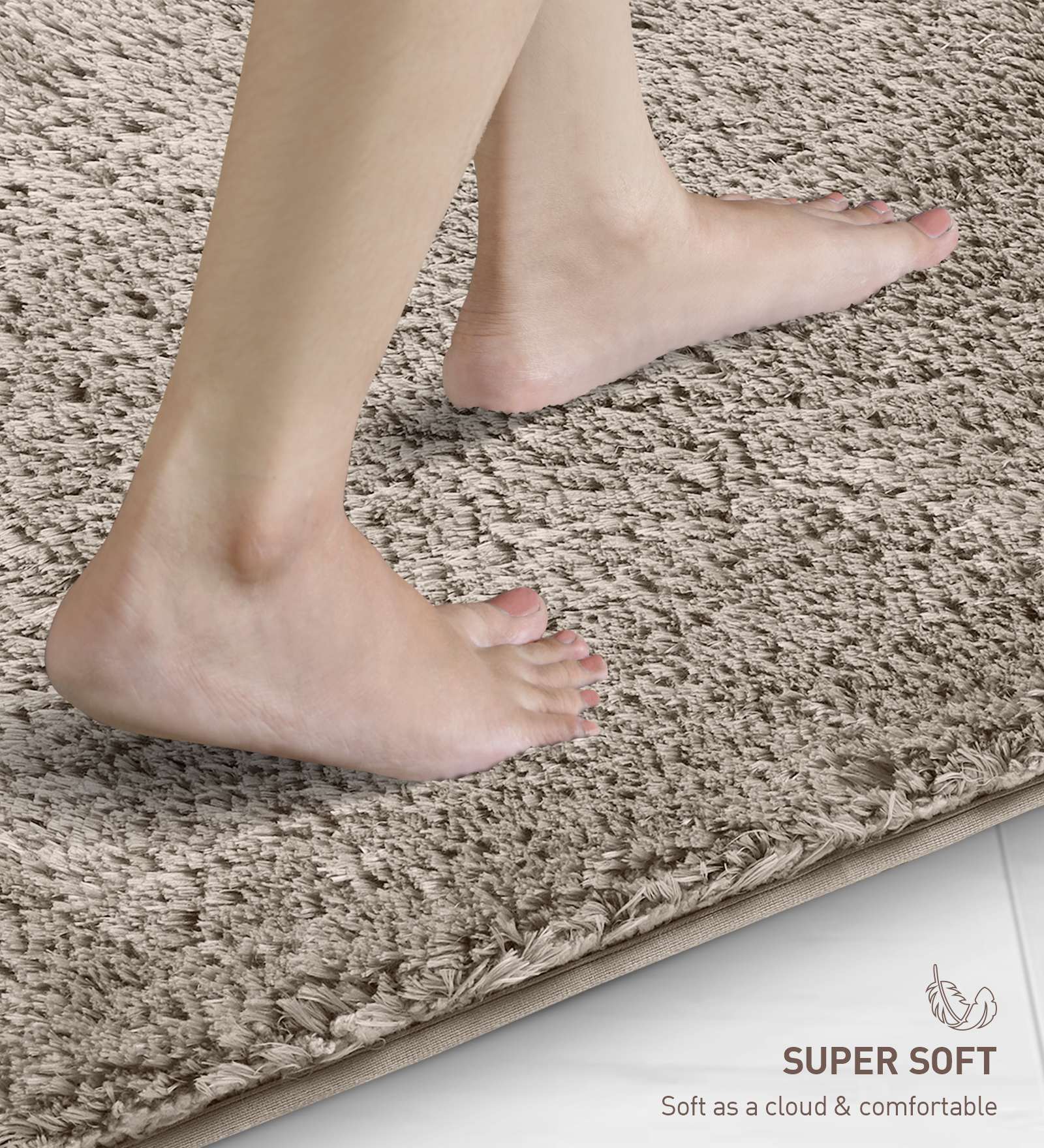 Divino Quick Dry Anti-skid Bath Mat Taupe