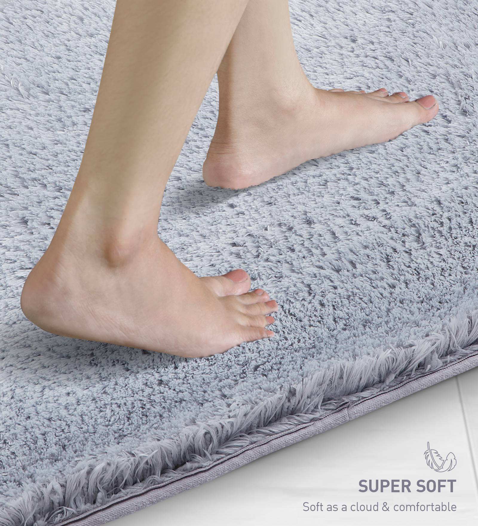 Divino Quick Dry Anti-skid Bath Mat Grey