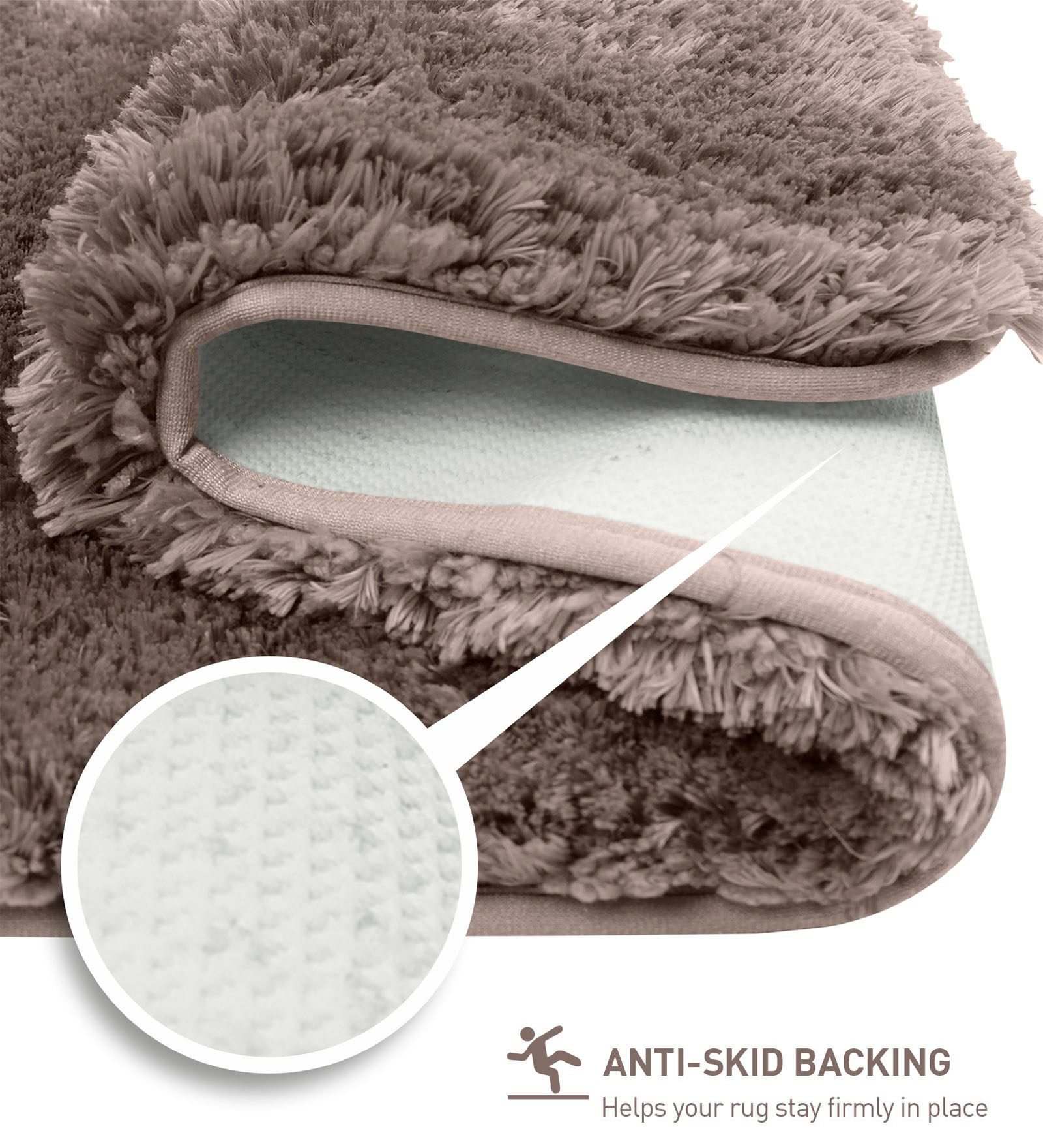 Divino Quick Dry Anti-skid Bath Mat Brown