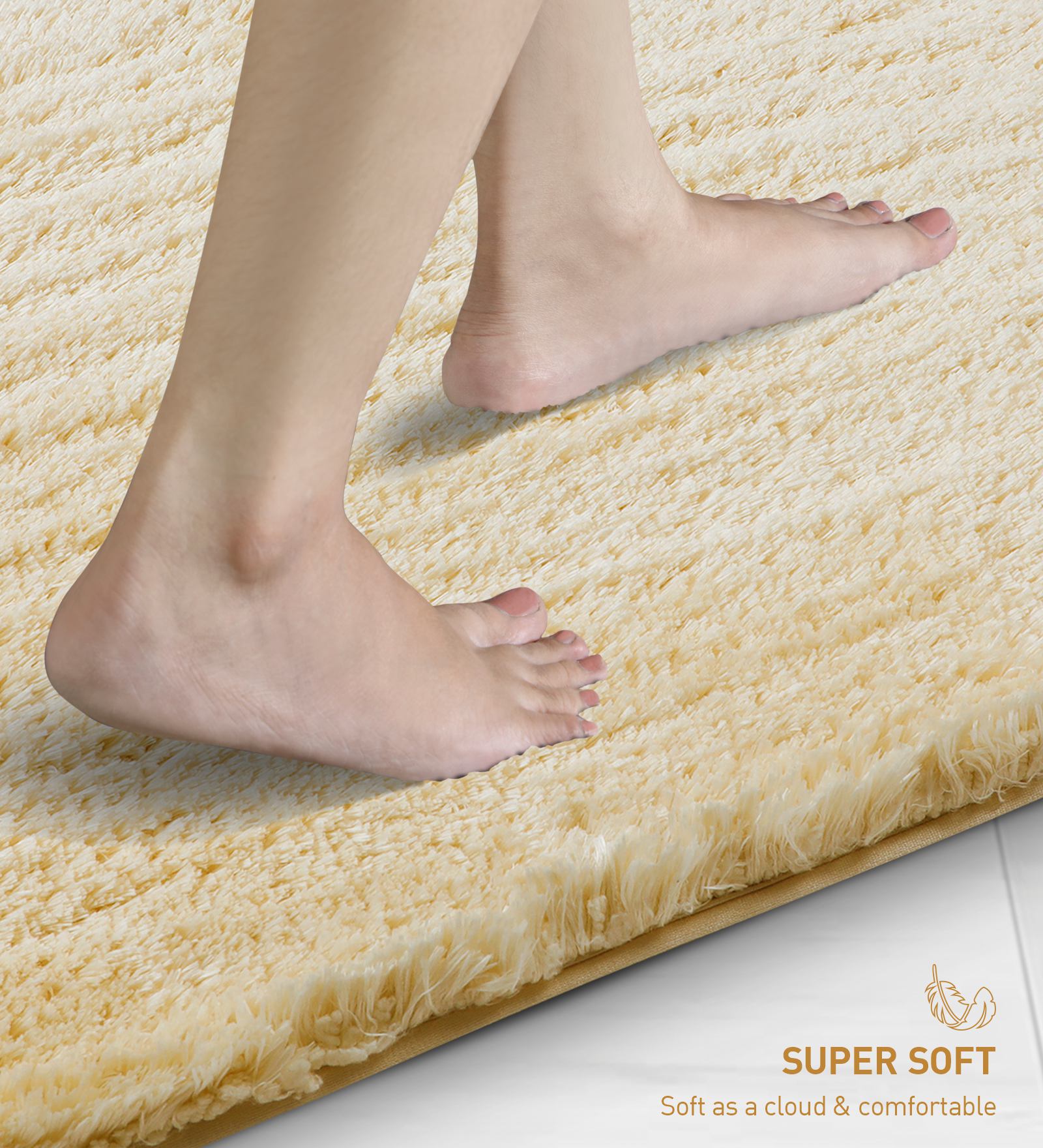 Divino Quick Dry Anti-skid Bath Mat Cream