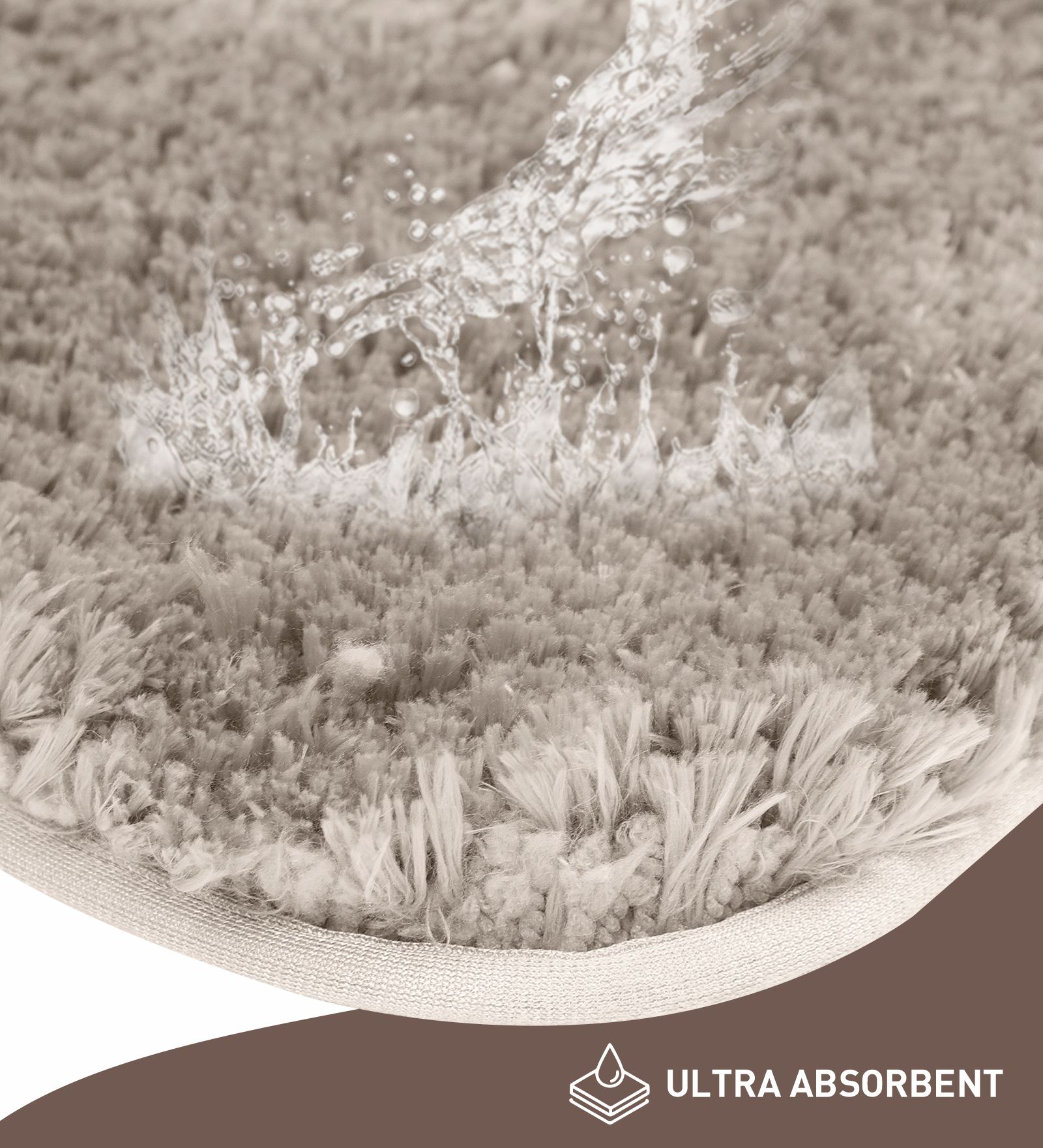 Divino Quick Dry Anti-skid Bath Mat Taupe