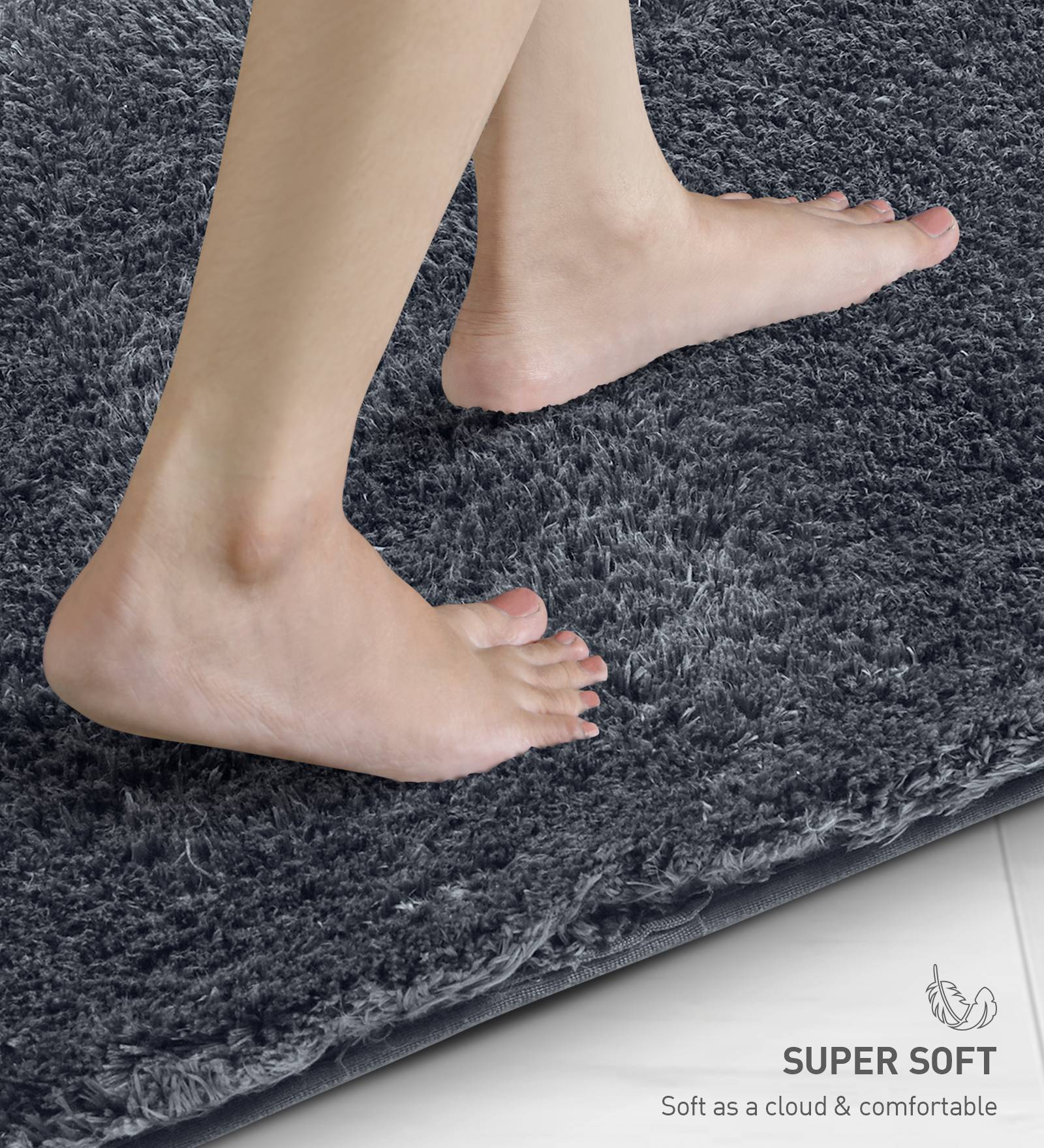 Divino Quick Dry Anti-skid Bath Mat Dark Grey