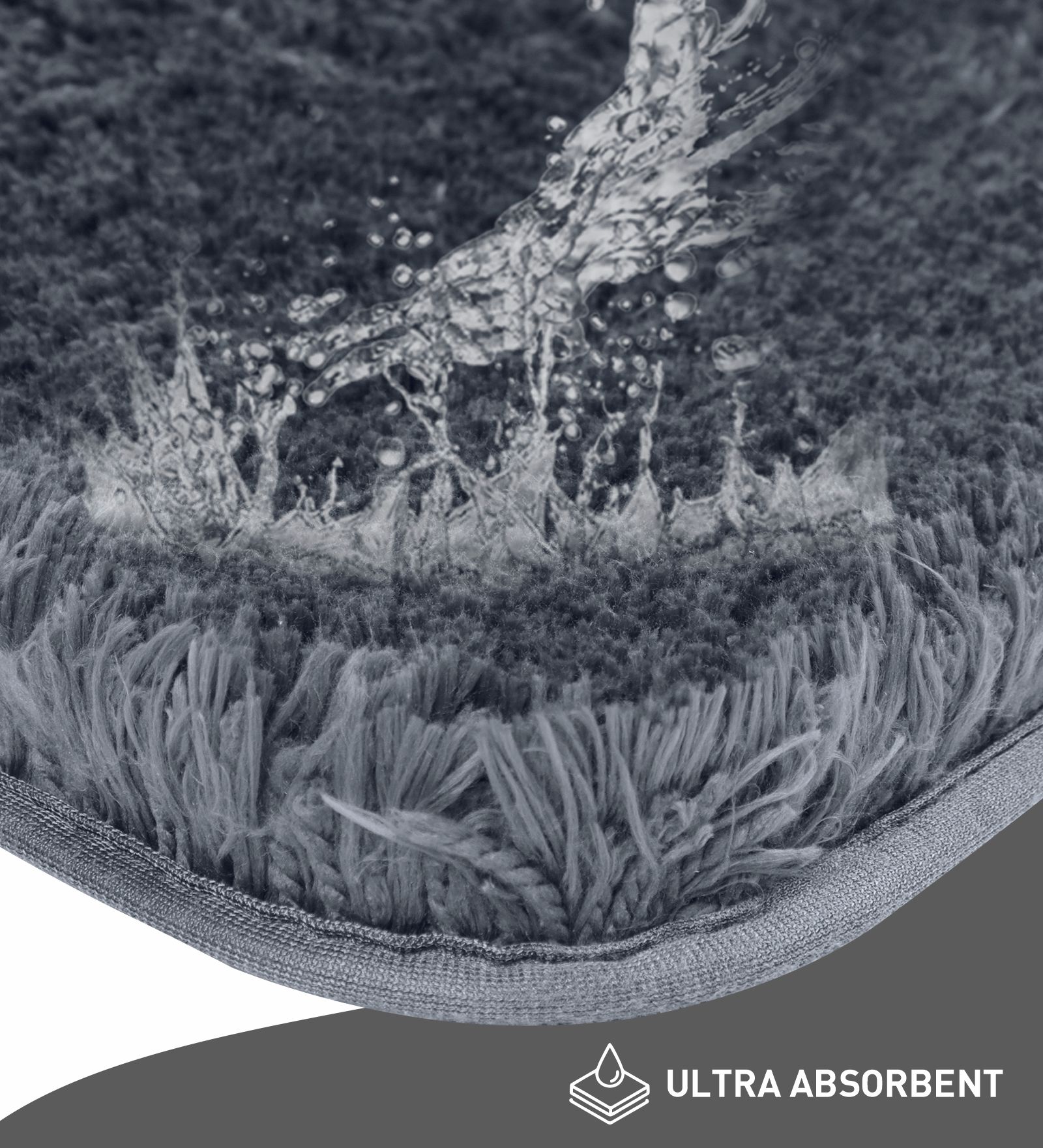 Divino Quick Dry Anti-skid Bath Mat Dark Grey