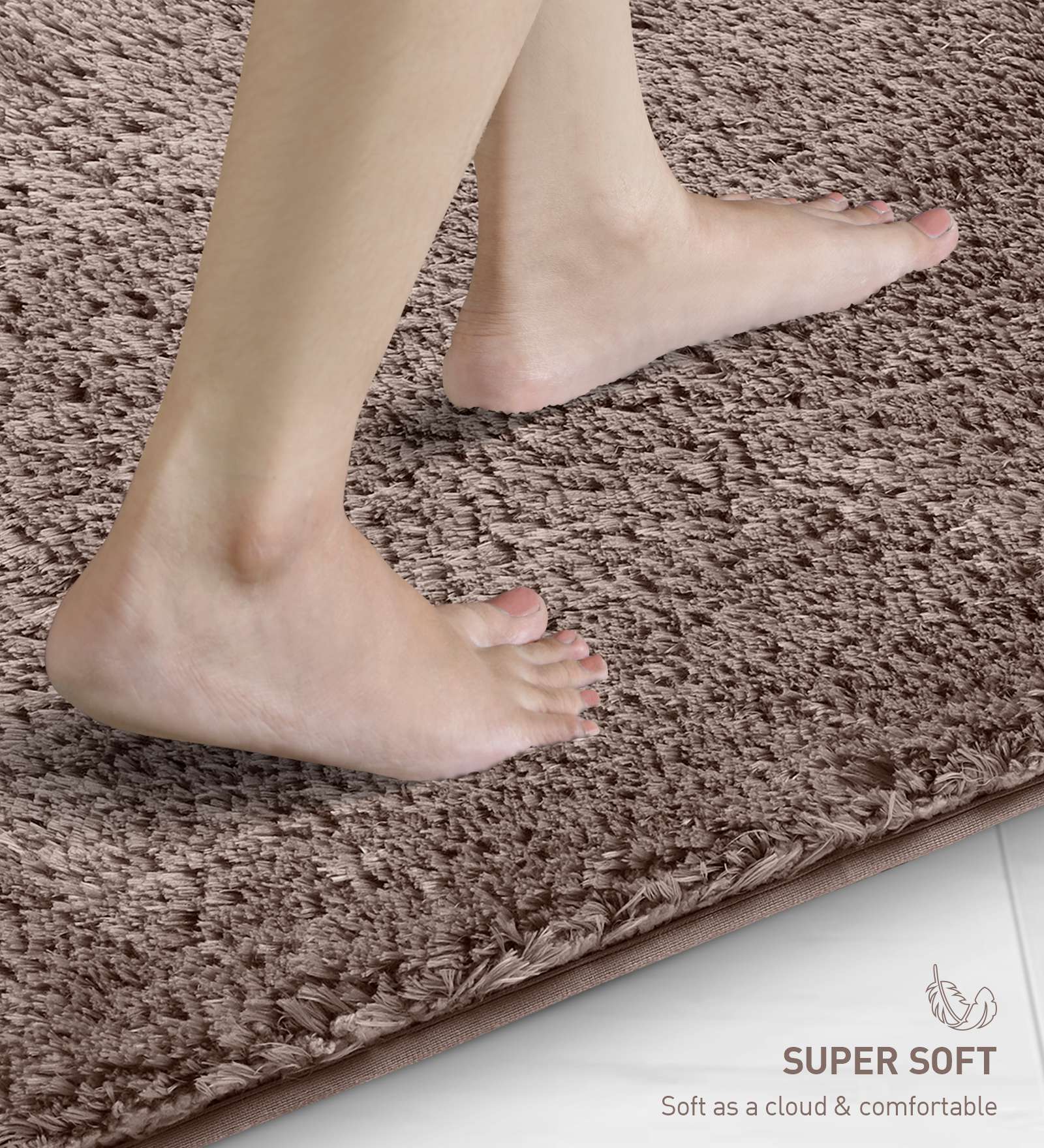 Divino Quick Dry Anti-skid Bath Mat Brown
