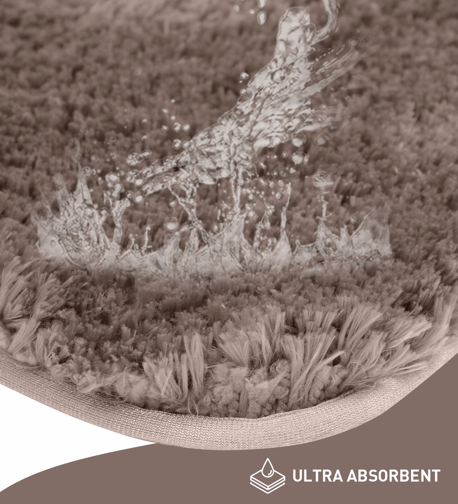 Divino Quick Dry Anti-skid Bath Mat Brown