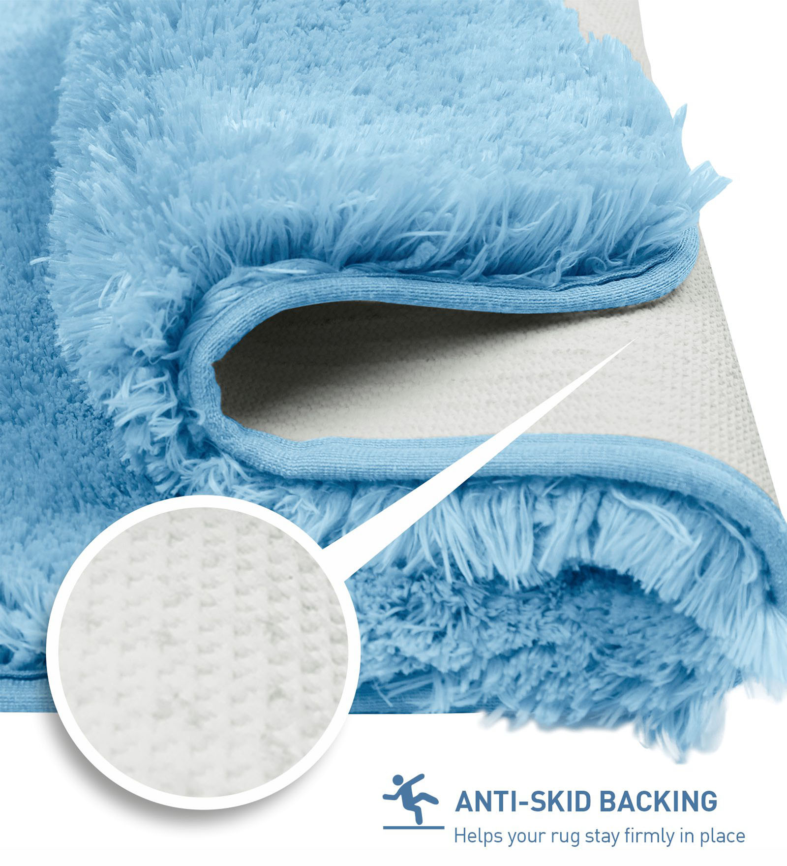 Divino Quick Dry Anti-skid Bath Mat Blue