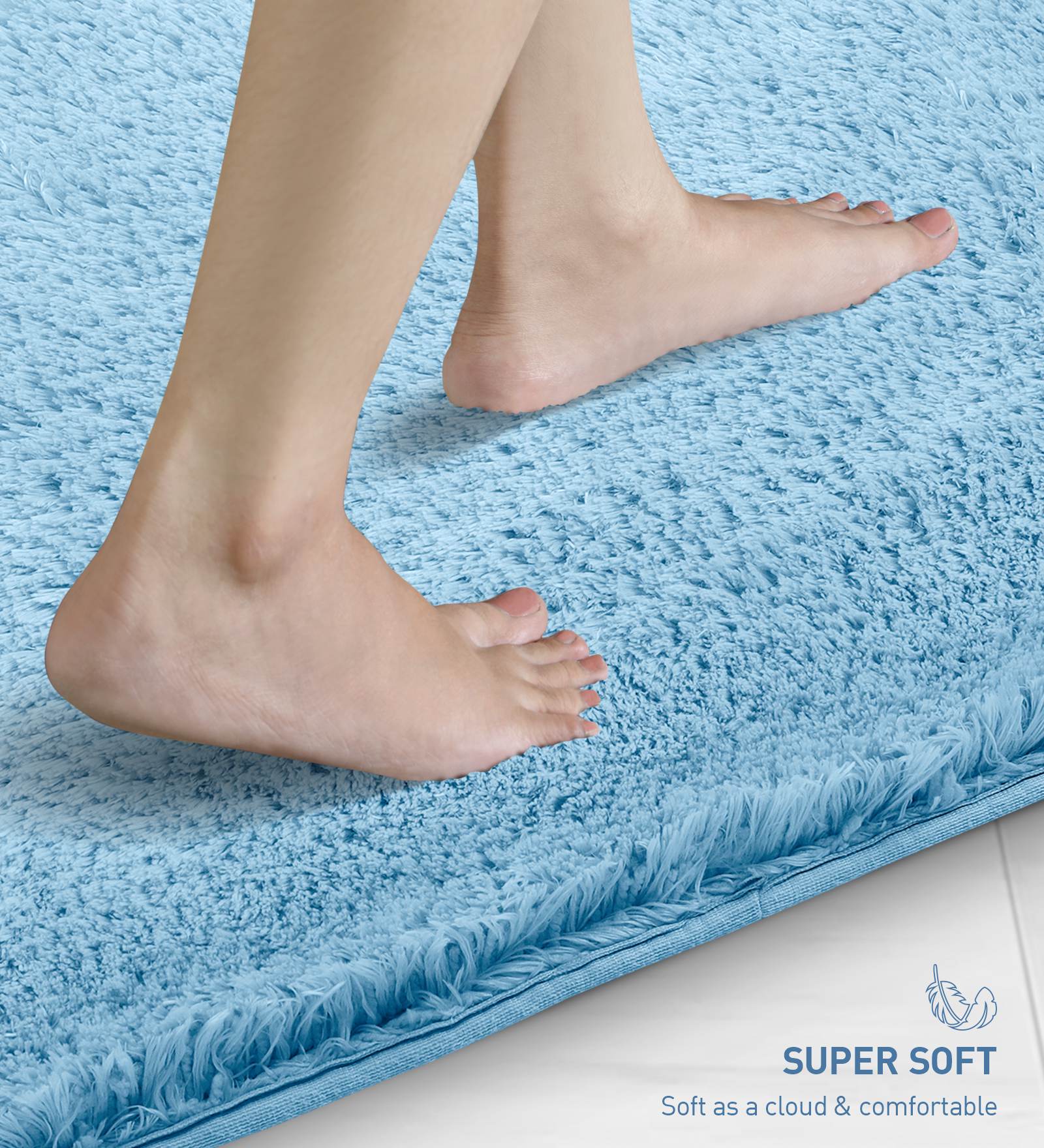 Divino Quick Dry Anti-skid Bath Mat Blue