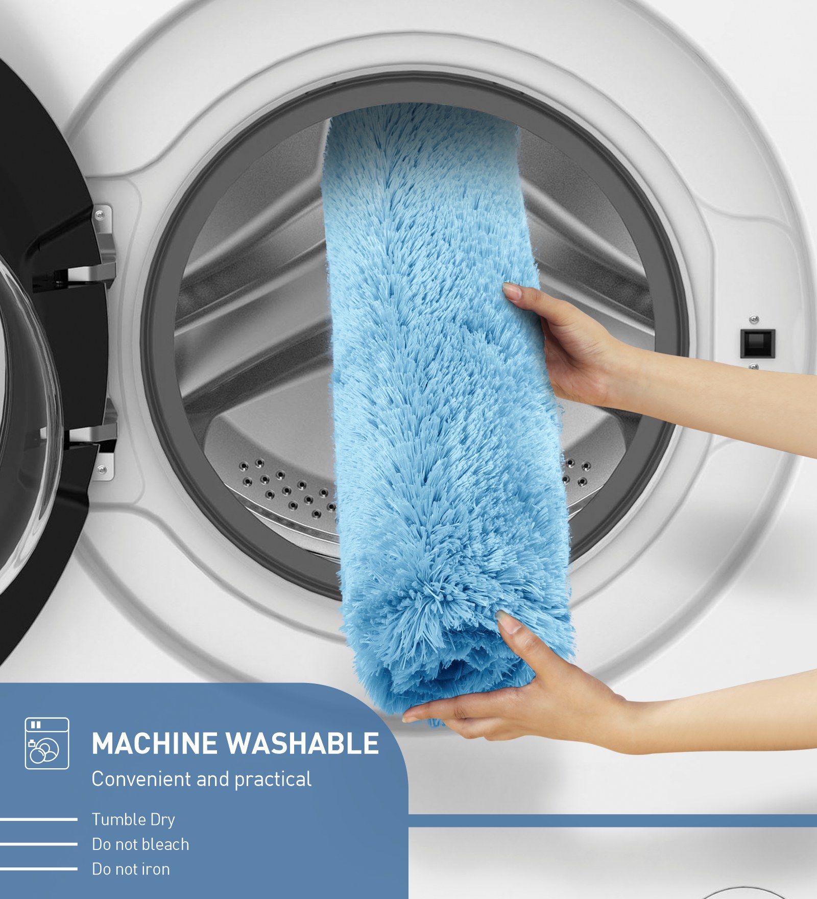 Divino Quick Dry Anti-skid Bath Mat Blue