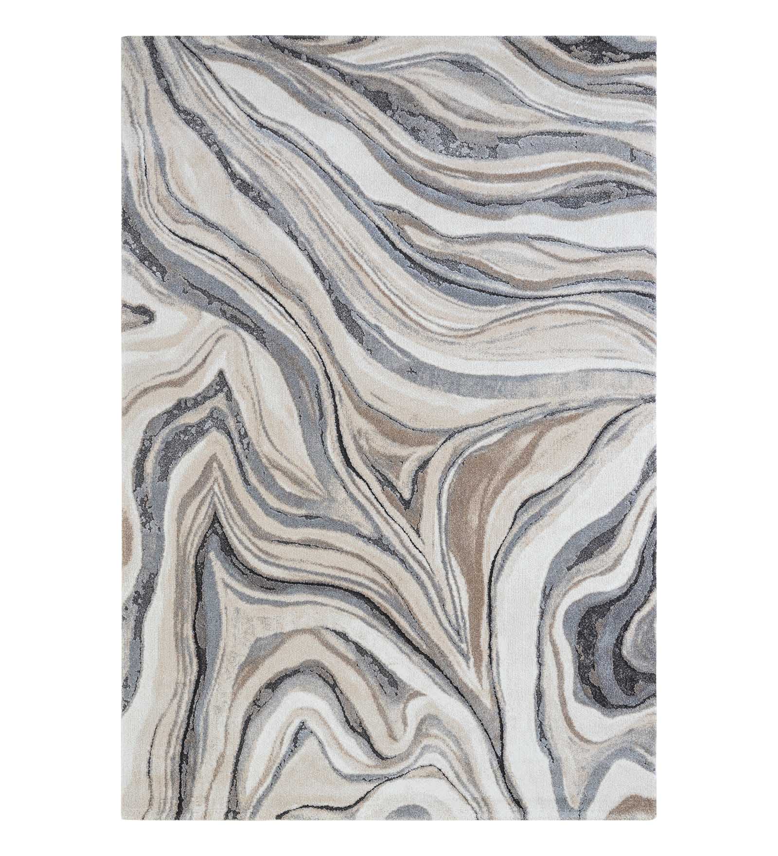OBSESSIONS Abstract Machine Made Carpet Grey