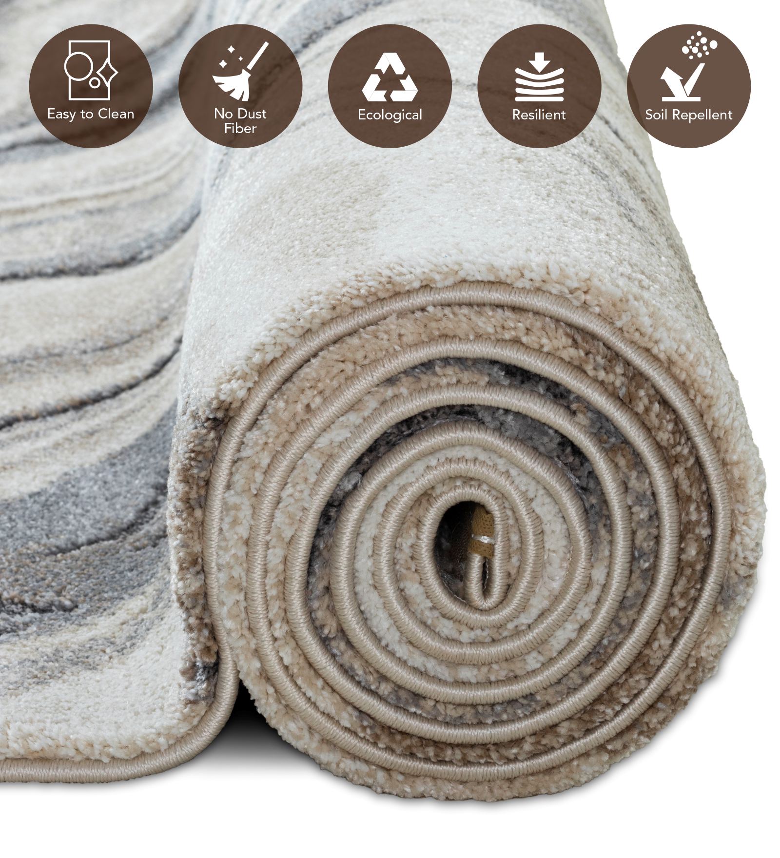 OBSESSIONS Abstract Machine Made Carpet Grey