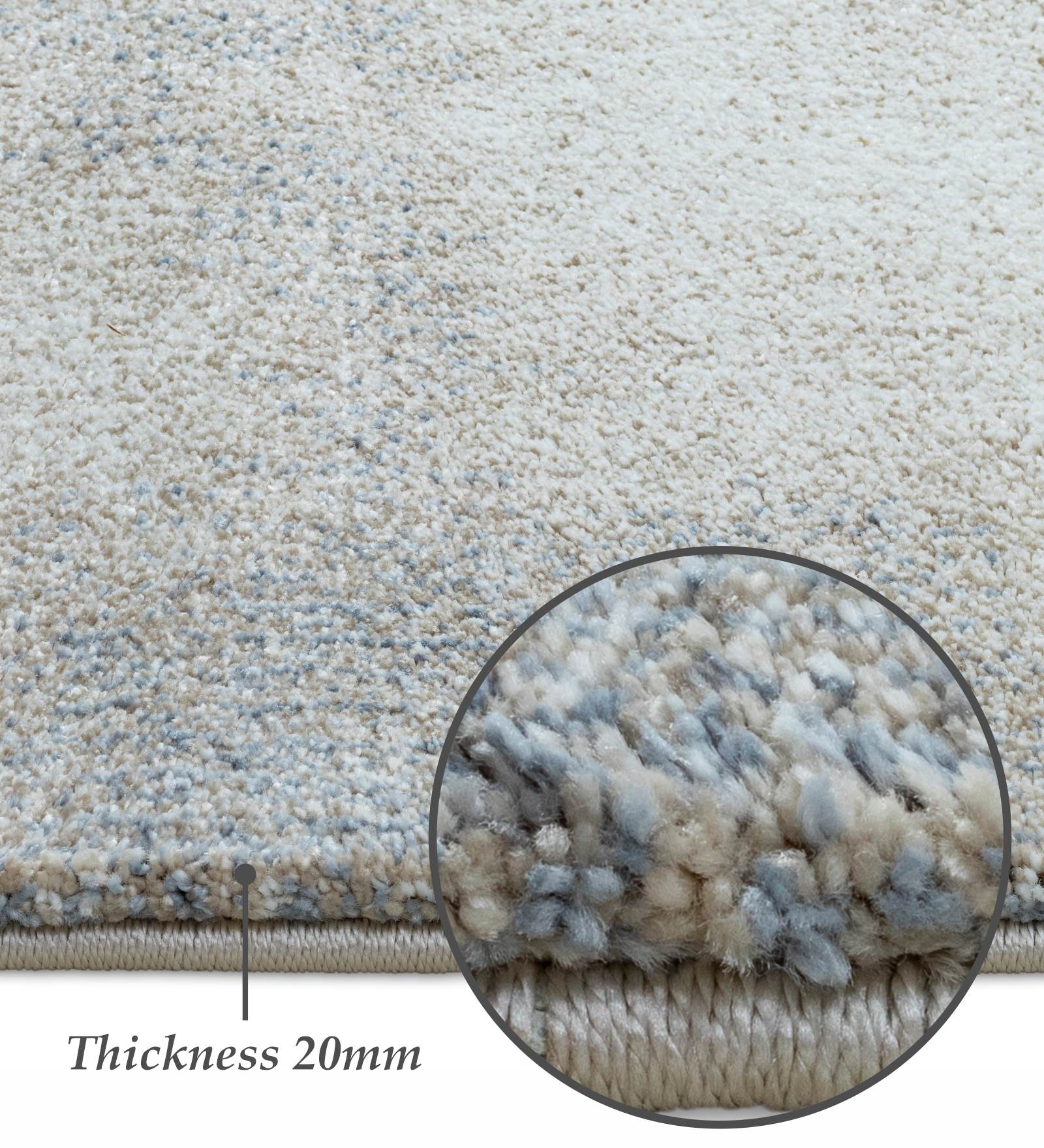 Cyrus Abstract Machine Made Carpet Blue