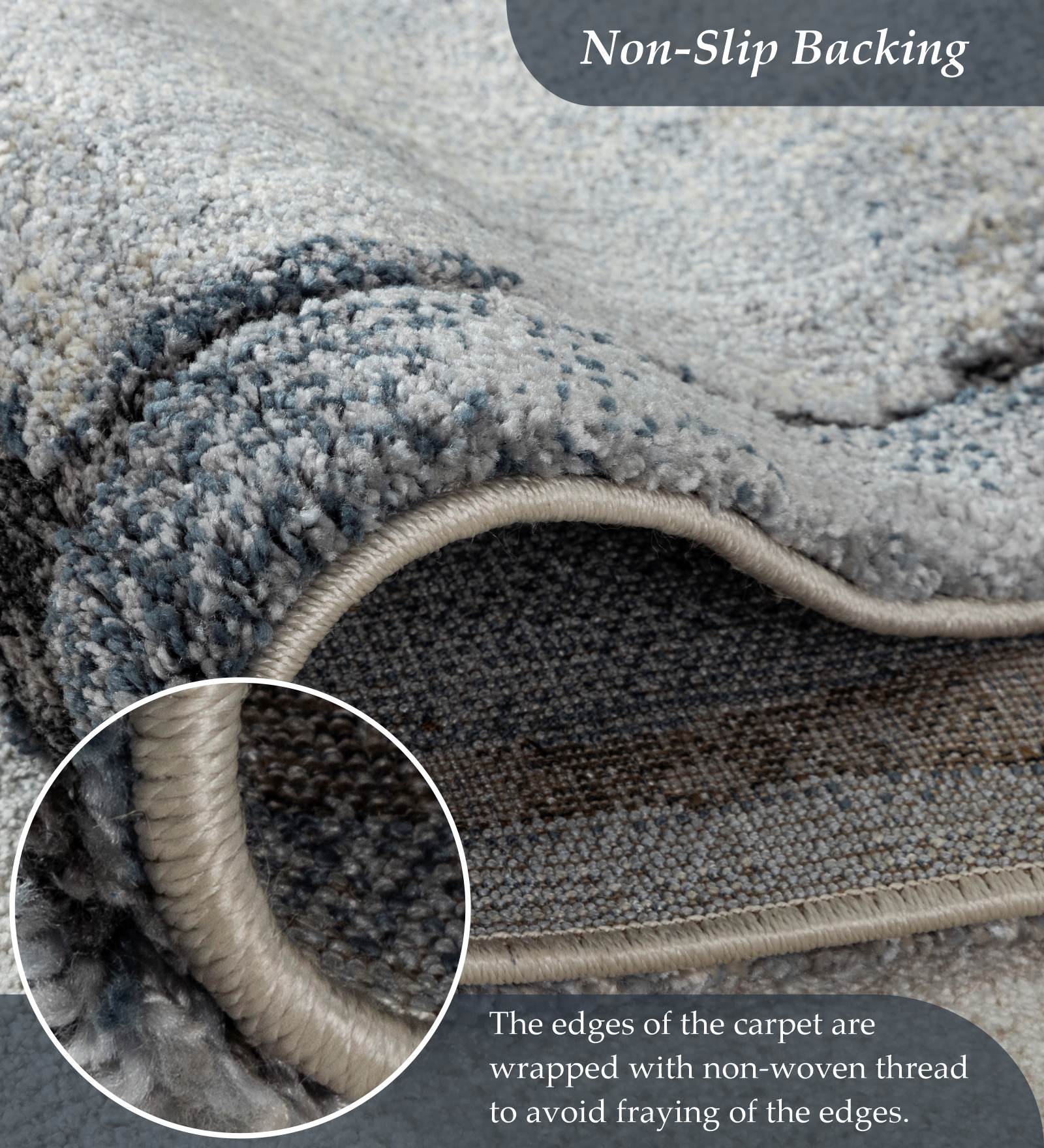 Cyrus Abstract Machine Made Carpet Blue