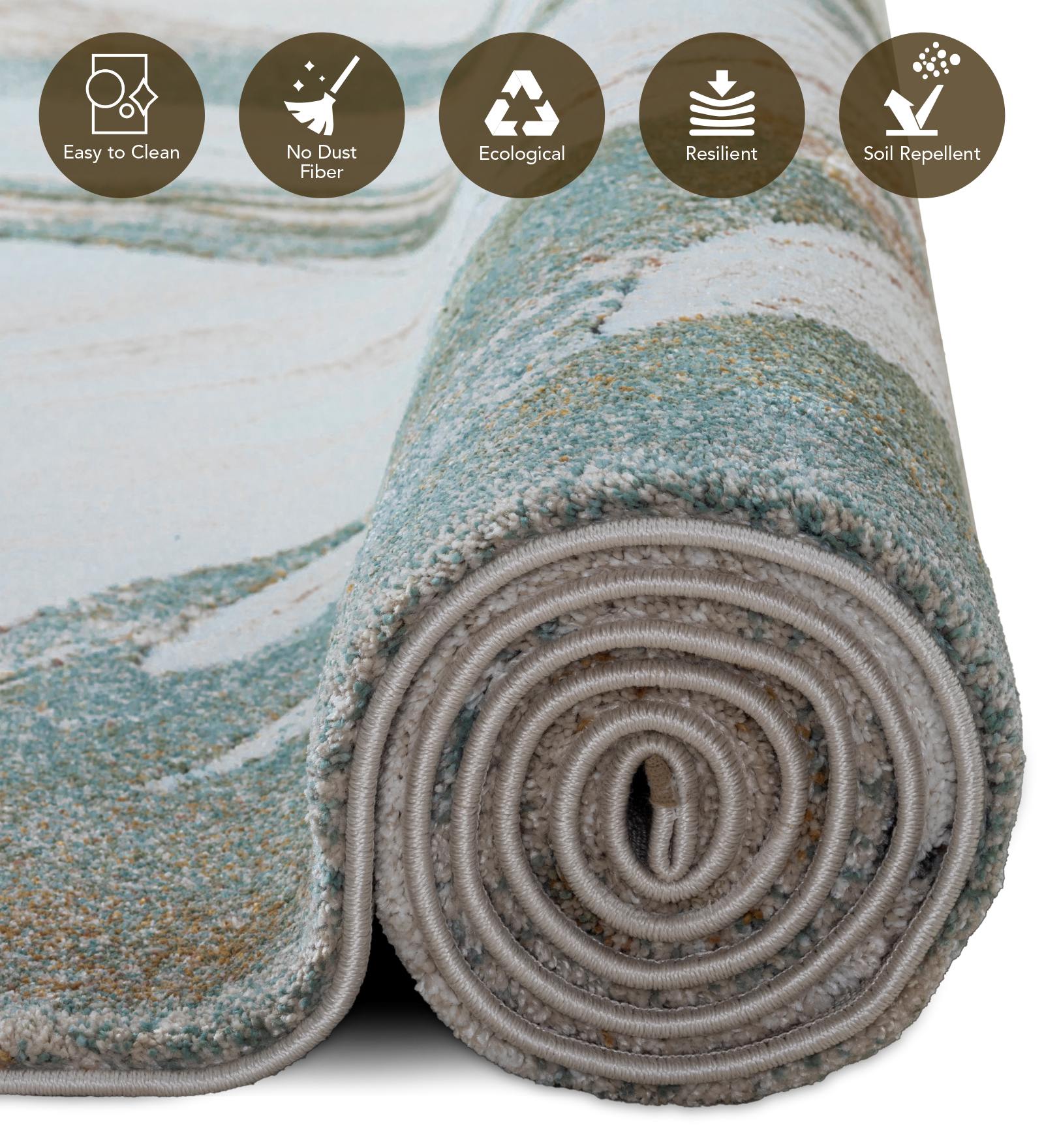 OBSESSIONS Abstract Machine Made Carpet White