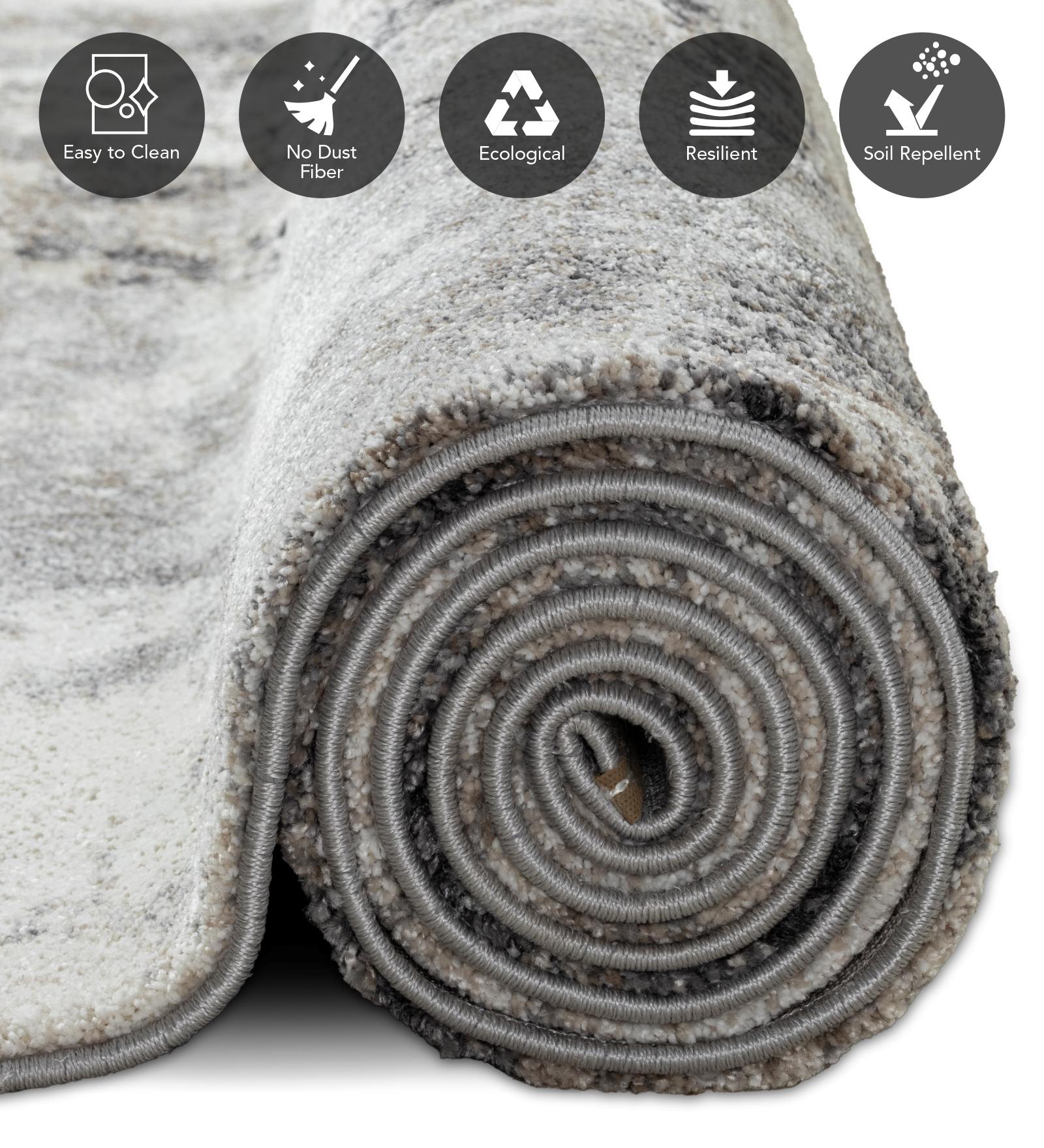 OBSESSIONS Abstract Machine Made Carpet Grey