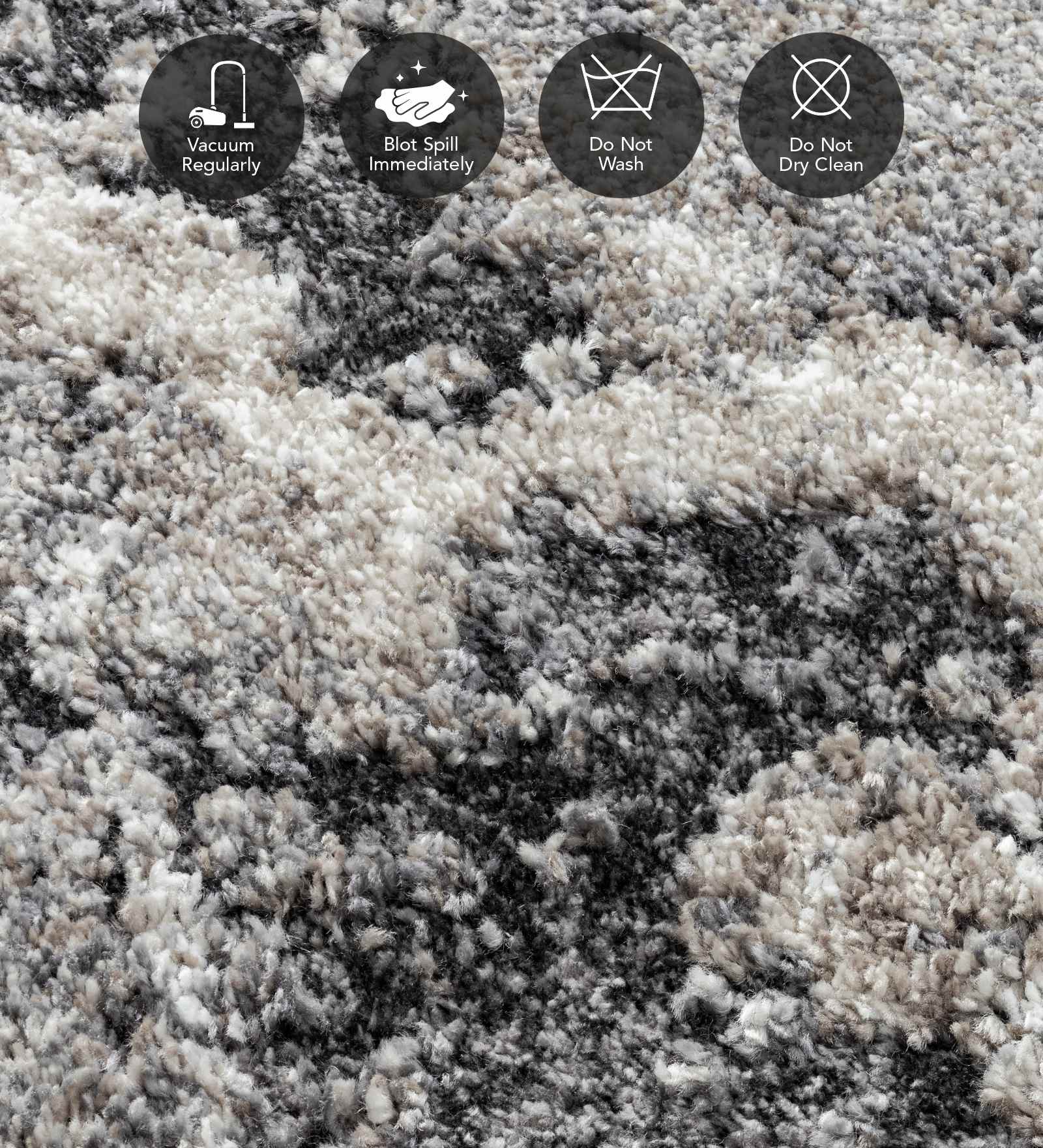 OBSESSIONS Abstract Machine Made Carpet Grey