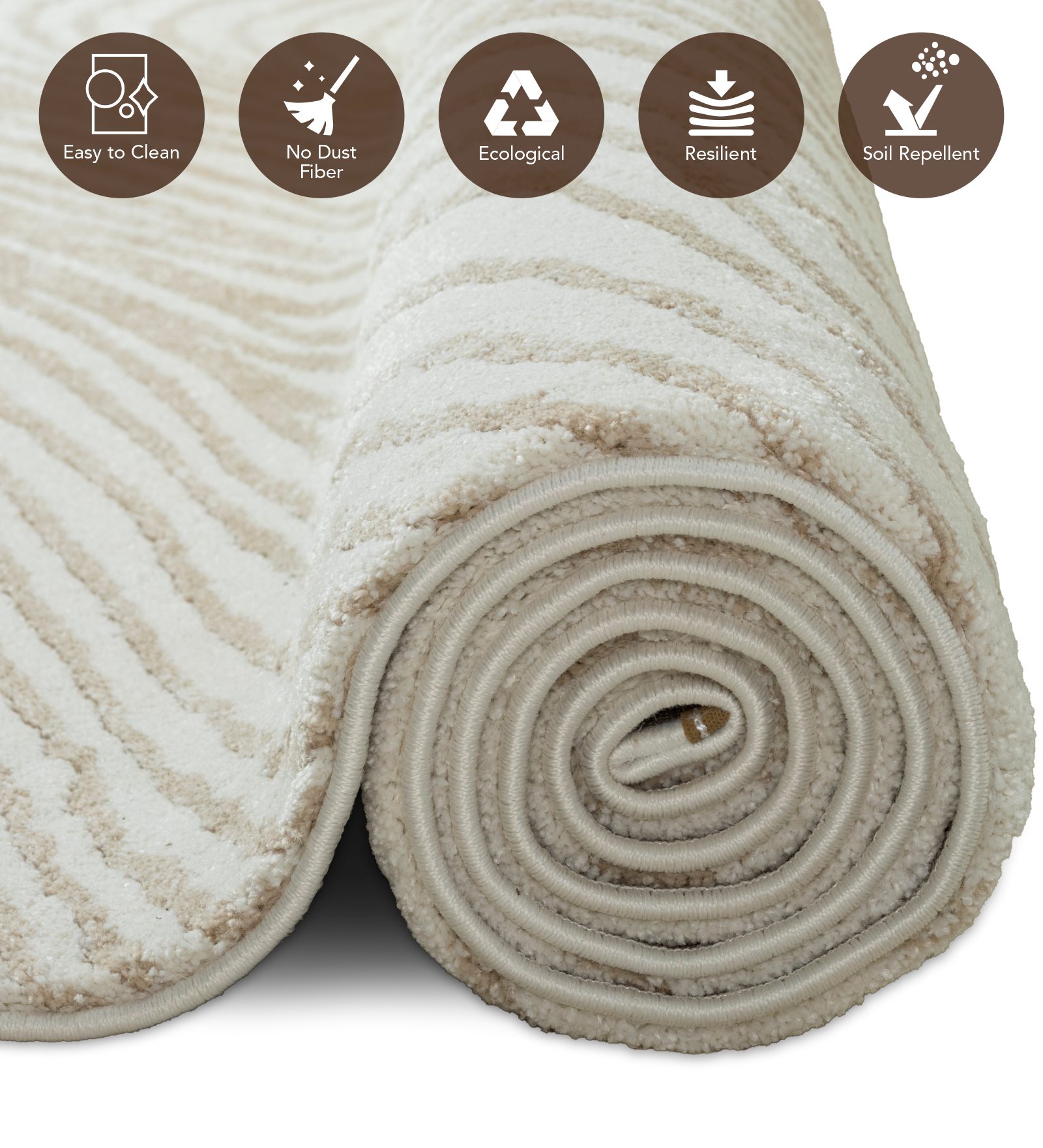 Cyrus Abstract Machine Made Carpet Cream