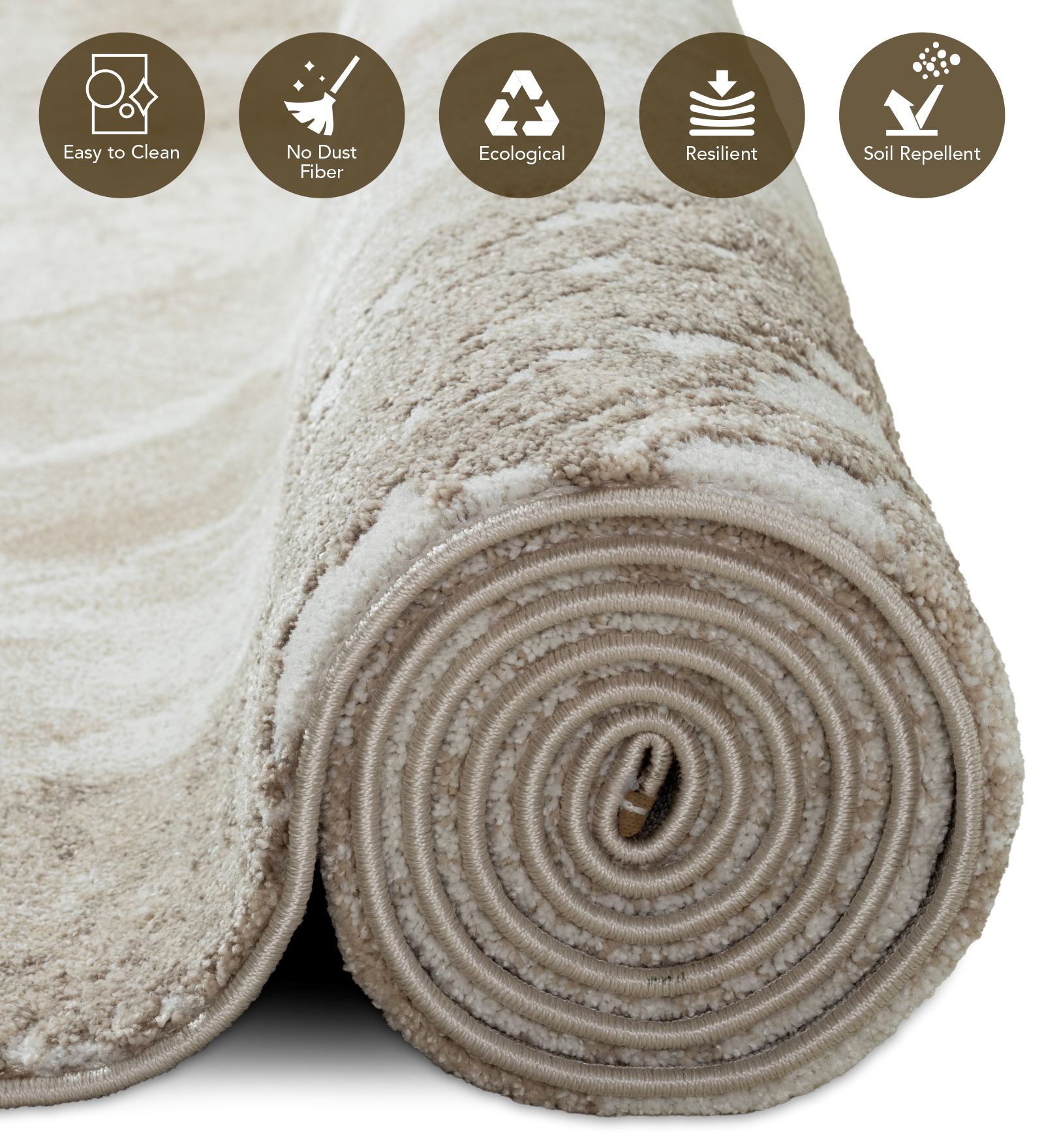 Cyrus Abstract Machine Made Carpet Cream