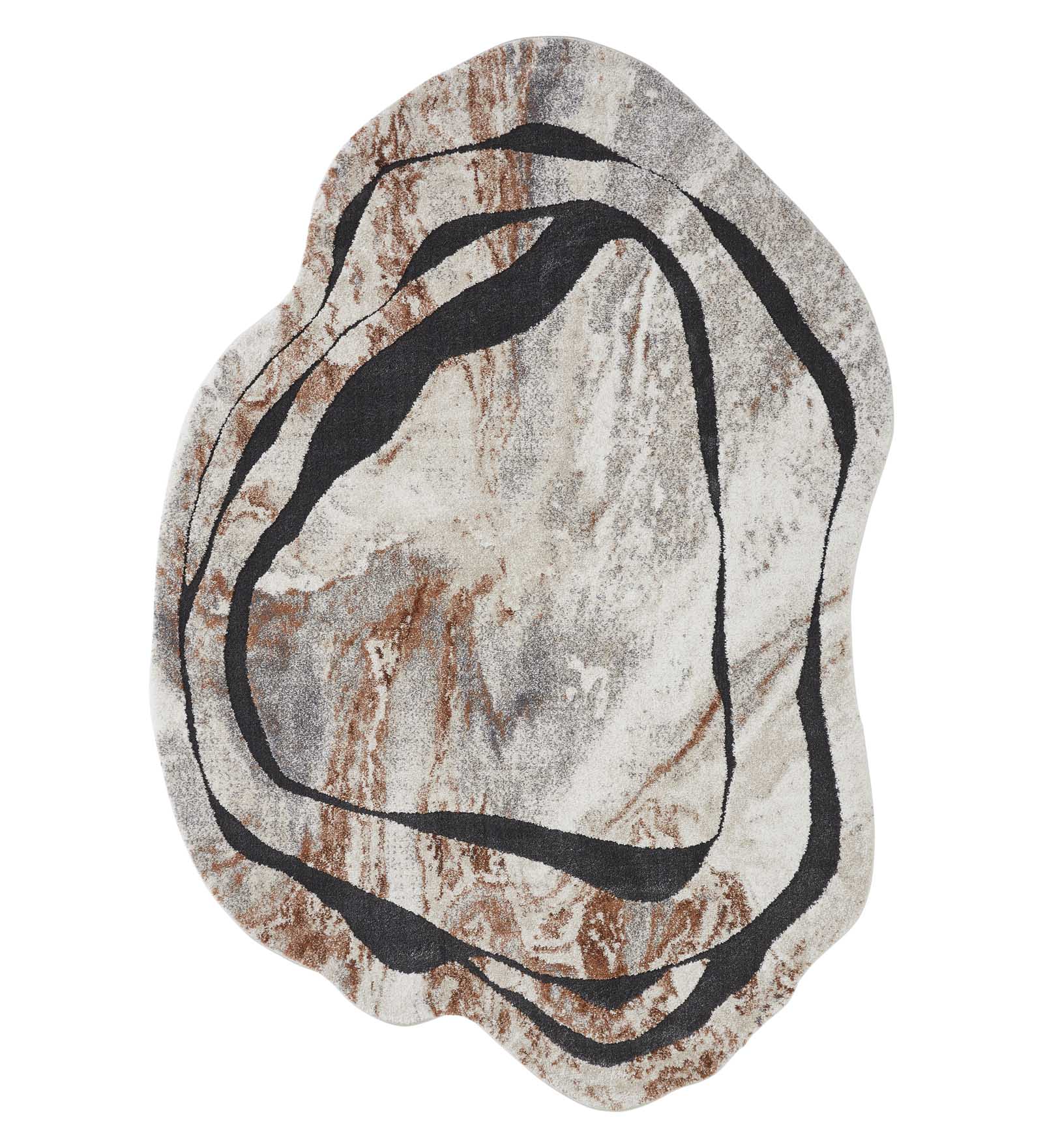 Cyrus Abstract Machine Made Carpet Orange