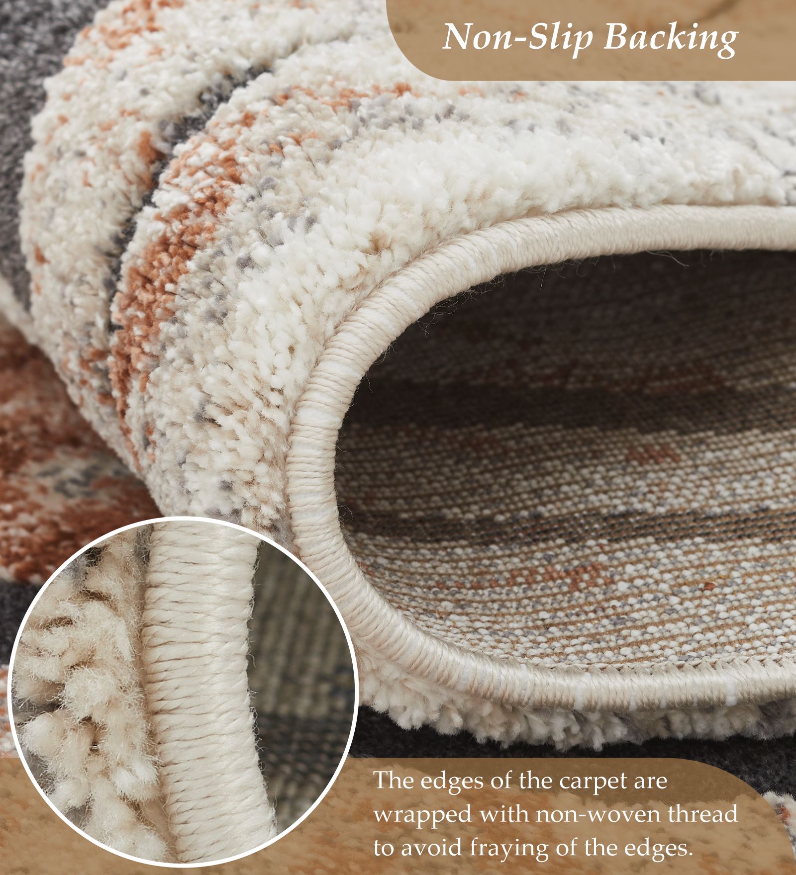 Cyrus Abstract Machine Made Carpet Orange