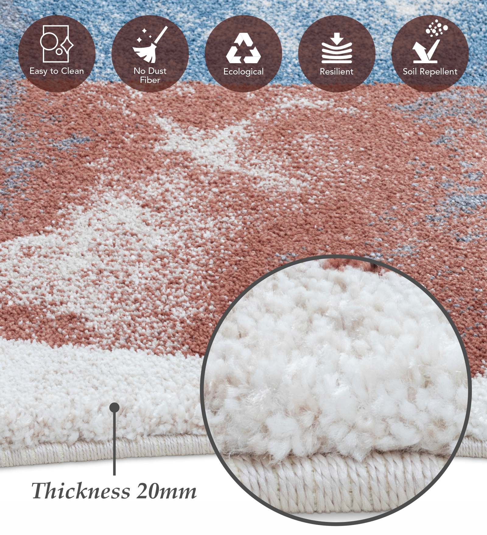 Cyrus Abstract Machine Made Carpet Blue