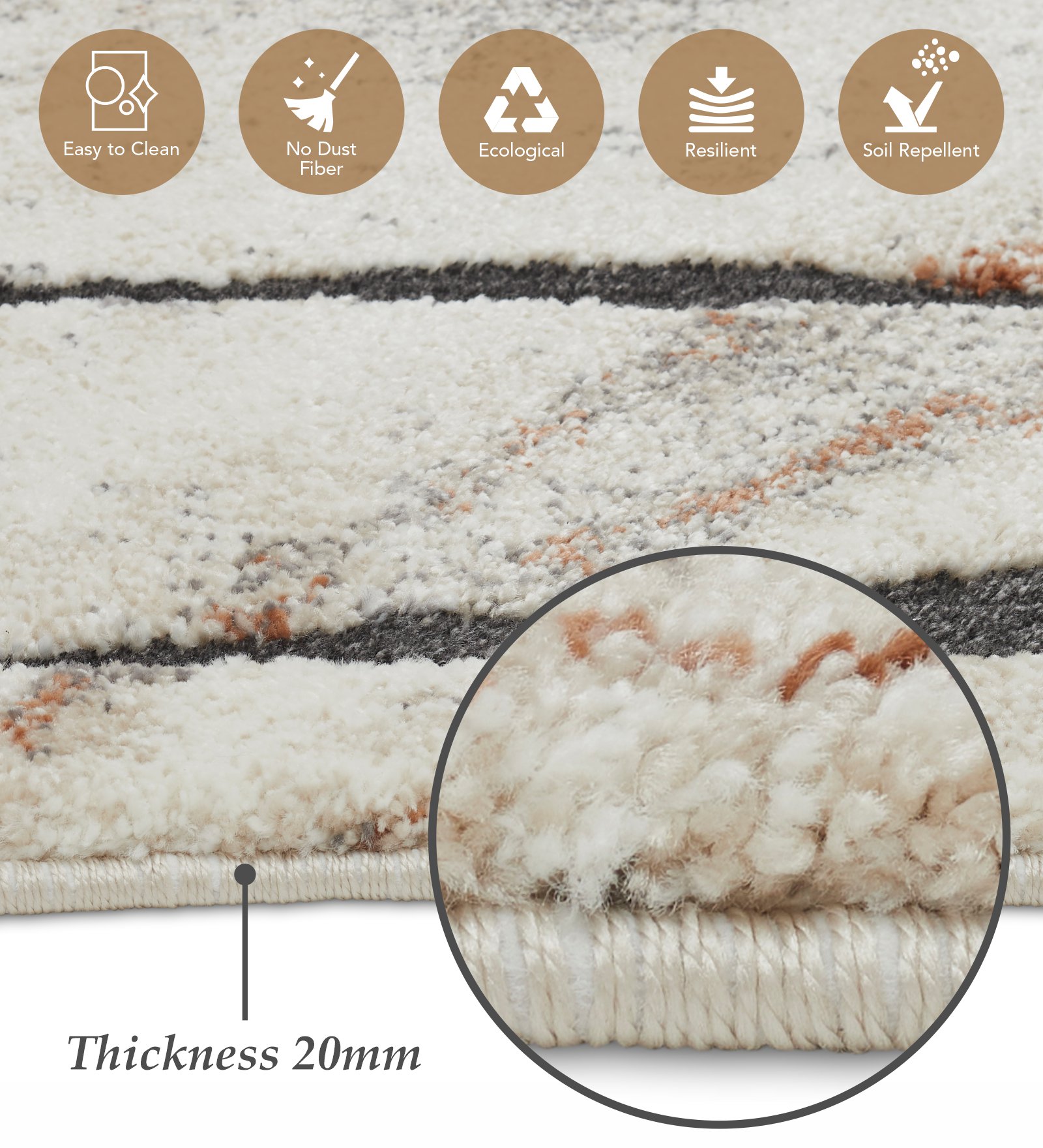 Cyrus Abstract Machine Made Carpet Orange