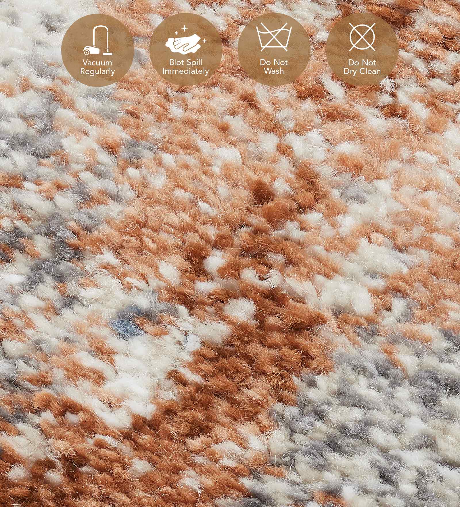 Cyrus Abstract Machine Made Carpet Orange