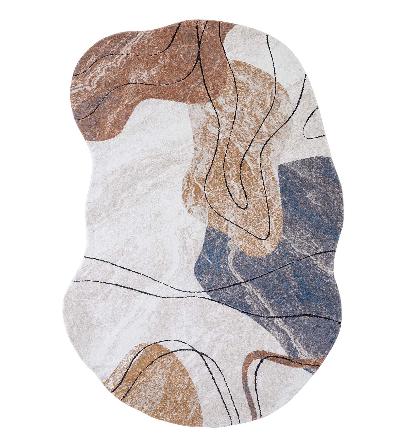 Cyrus Abstract Machine Made Carpet Orange