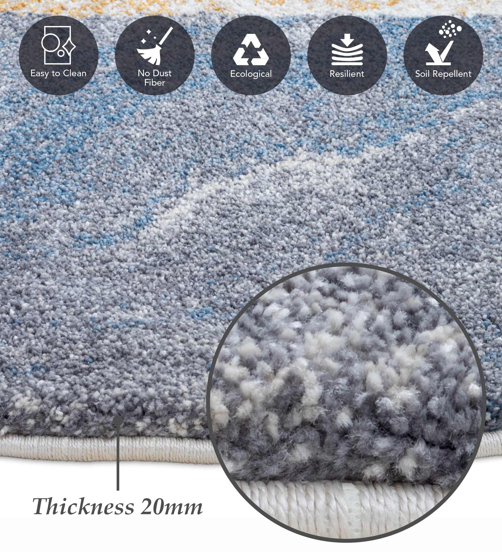 Cyrus Abstract Machine Made Carpet Orange