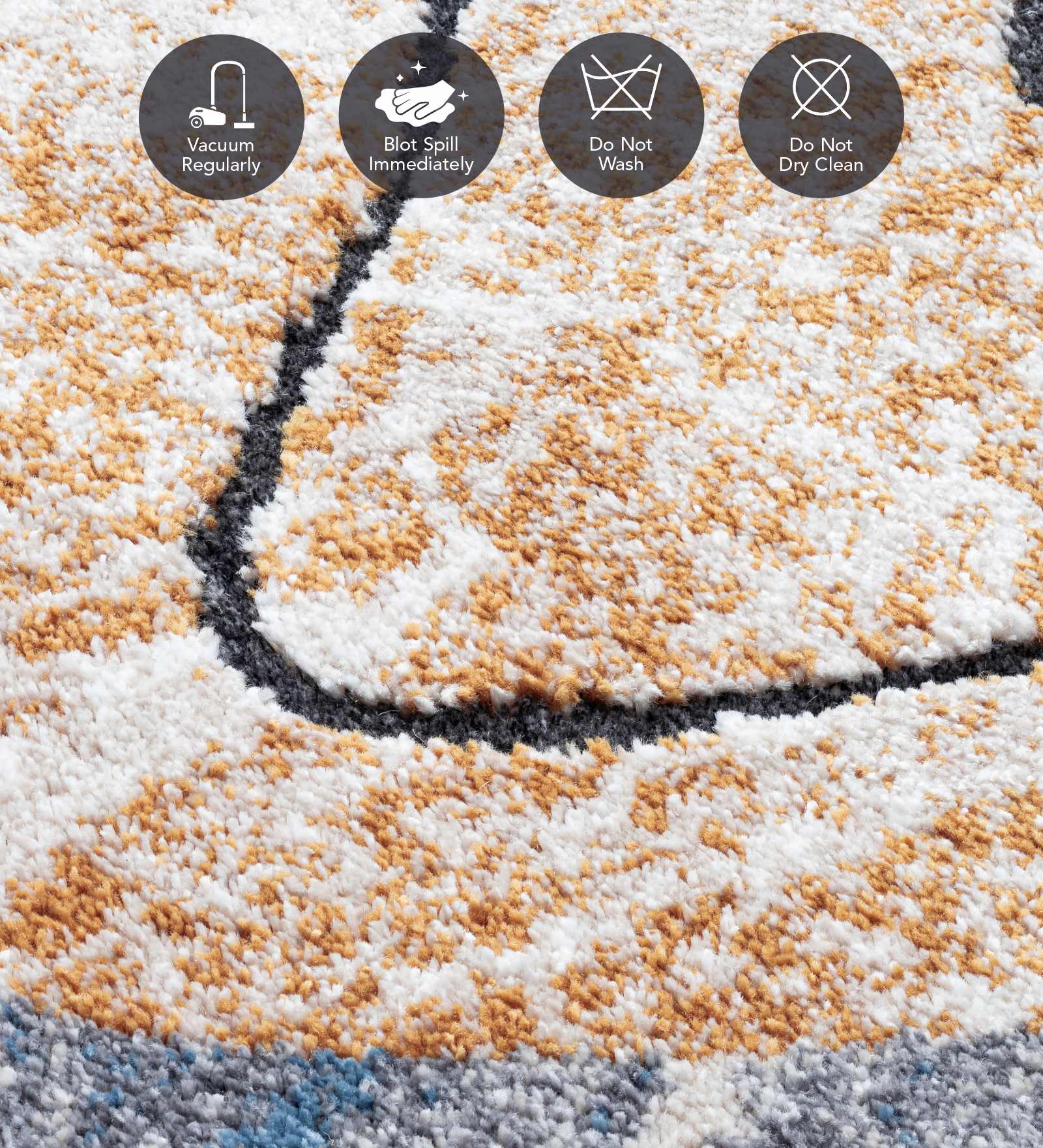 Cyrus Abstract Machine Made Carpet Orange