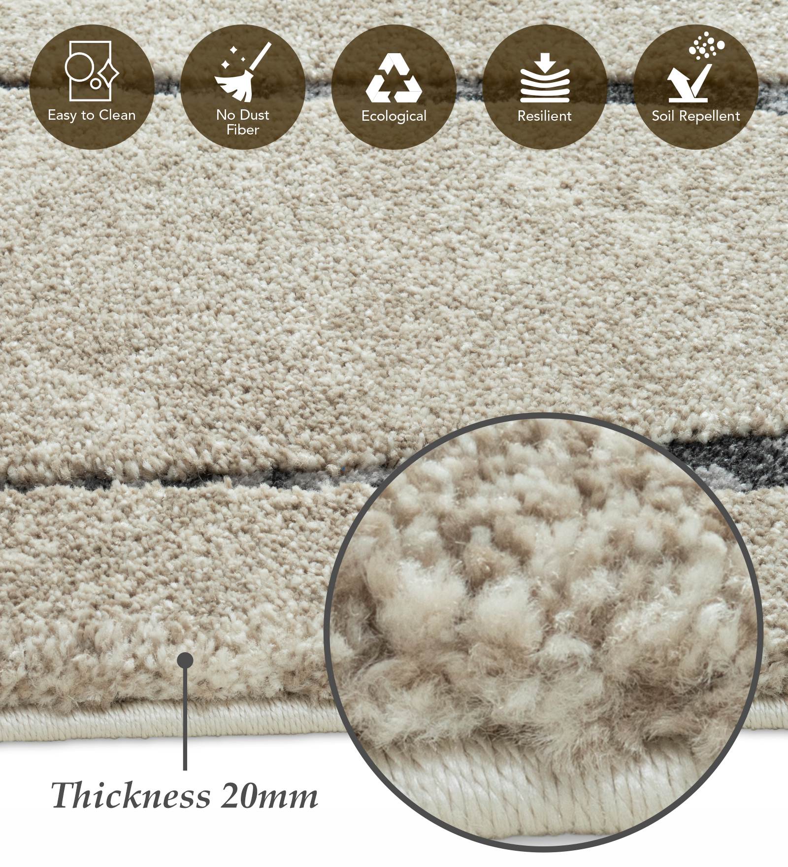 Cyrus Abstract Machine Made Carpet Brown