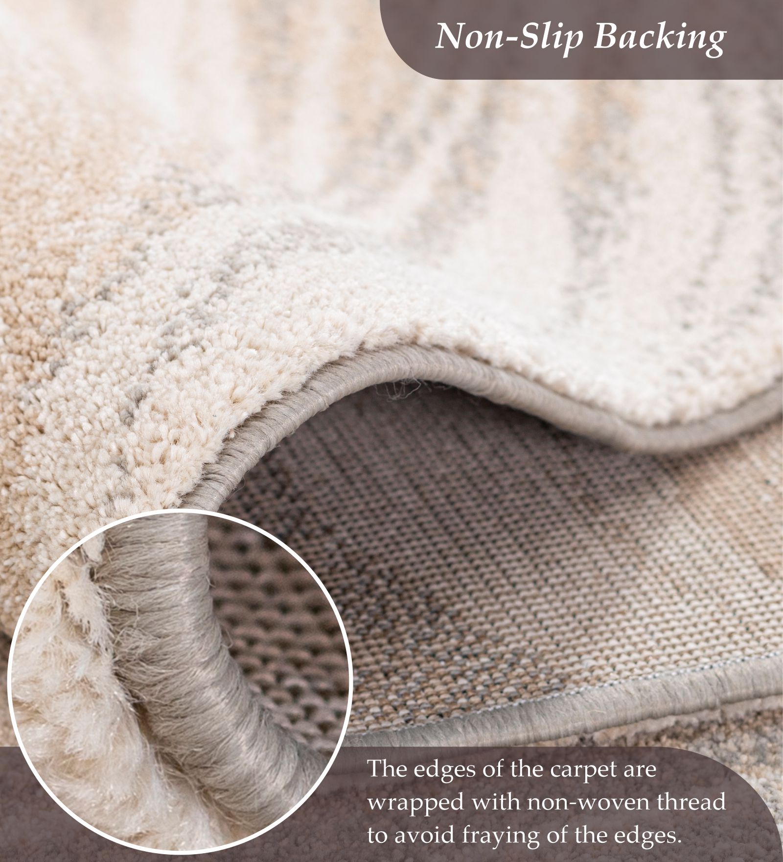 Reverie Abstract Machine Made Runner Beige and Brown