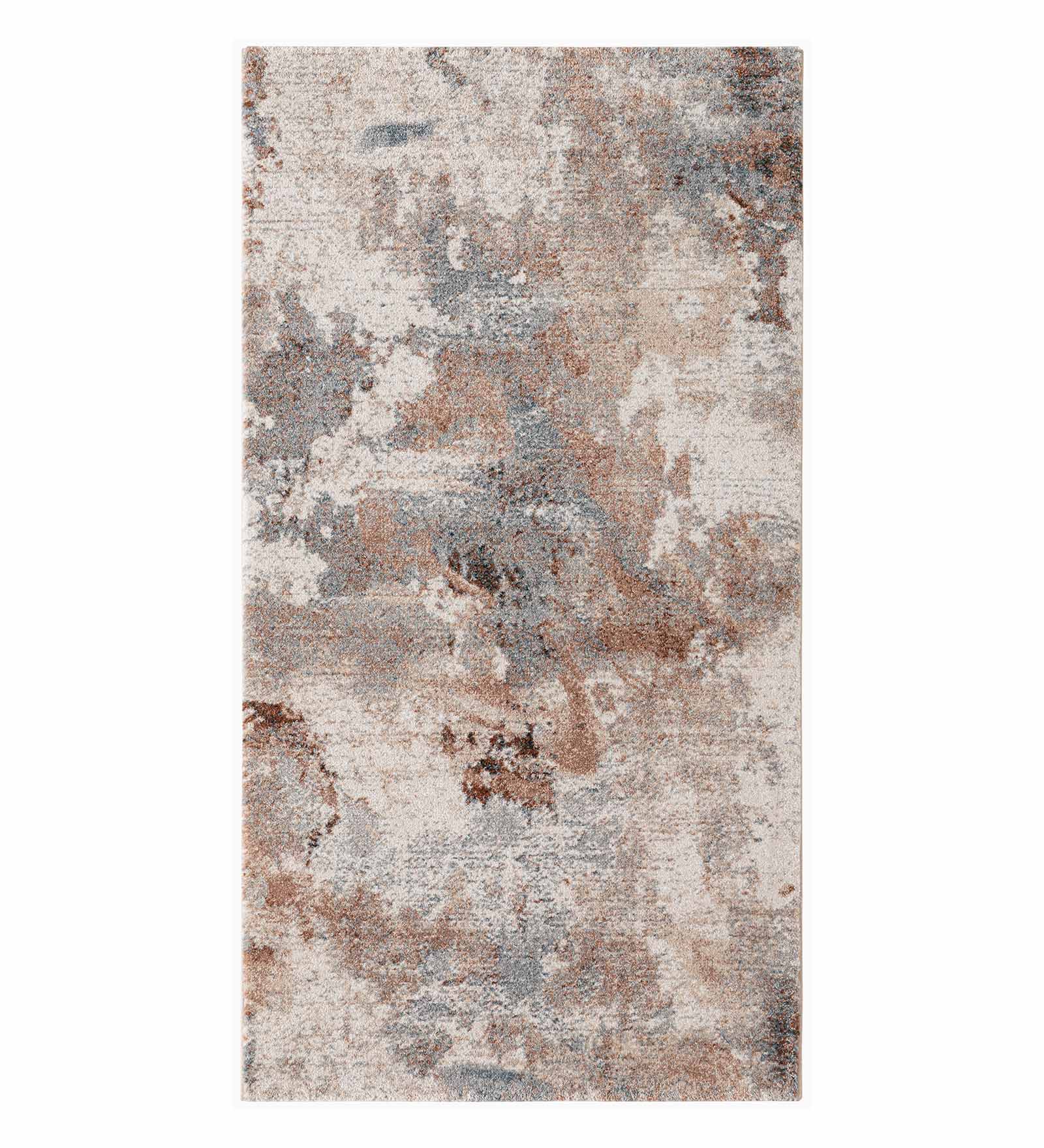 Reverie Abstract Machine Made Runner Beige and Brown