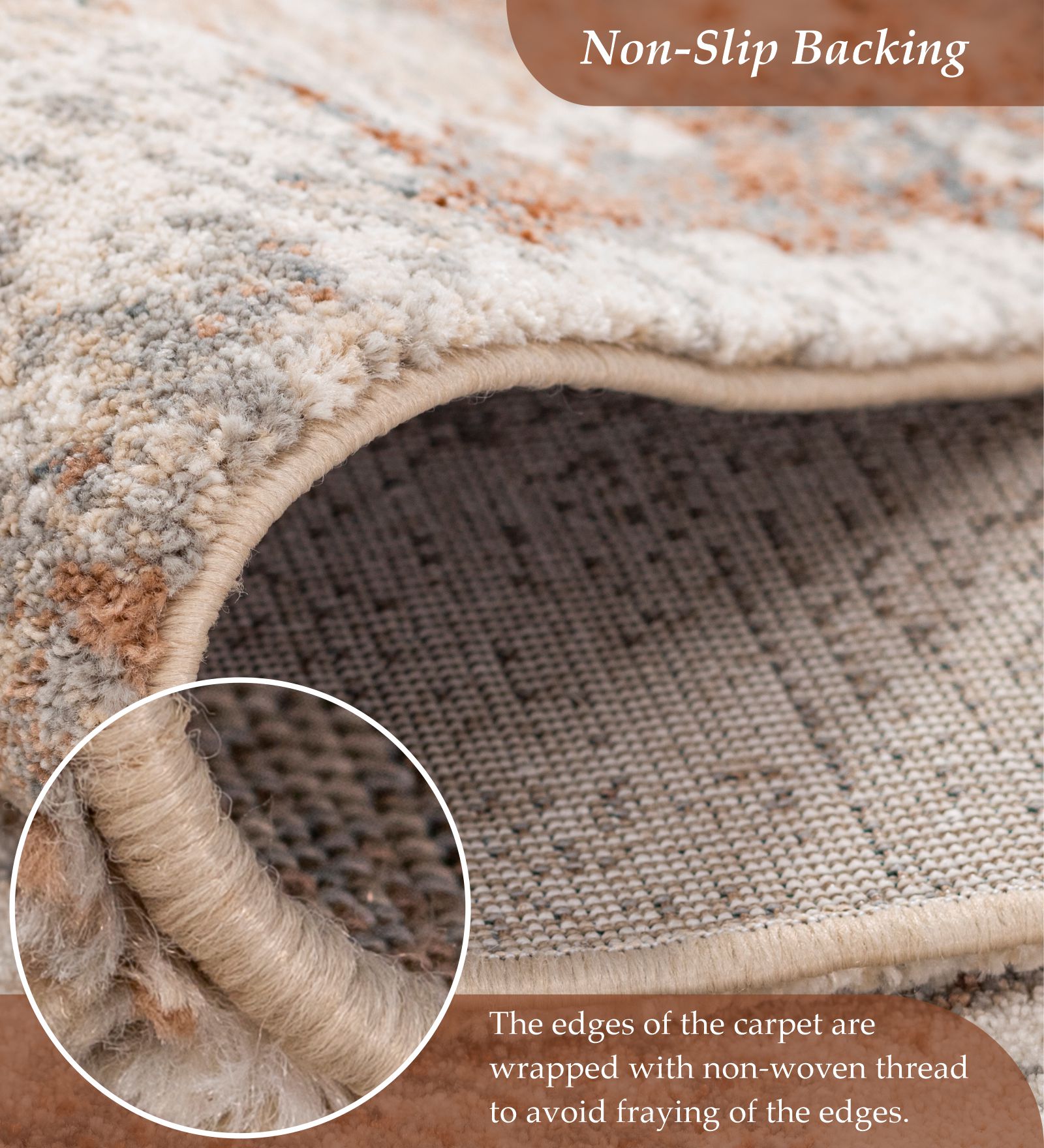 Reverie Abstract Machine Made Runner Beige and Brown