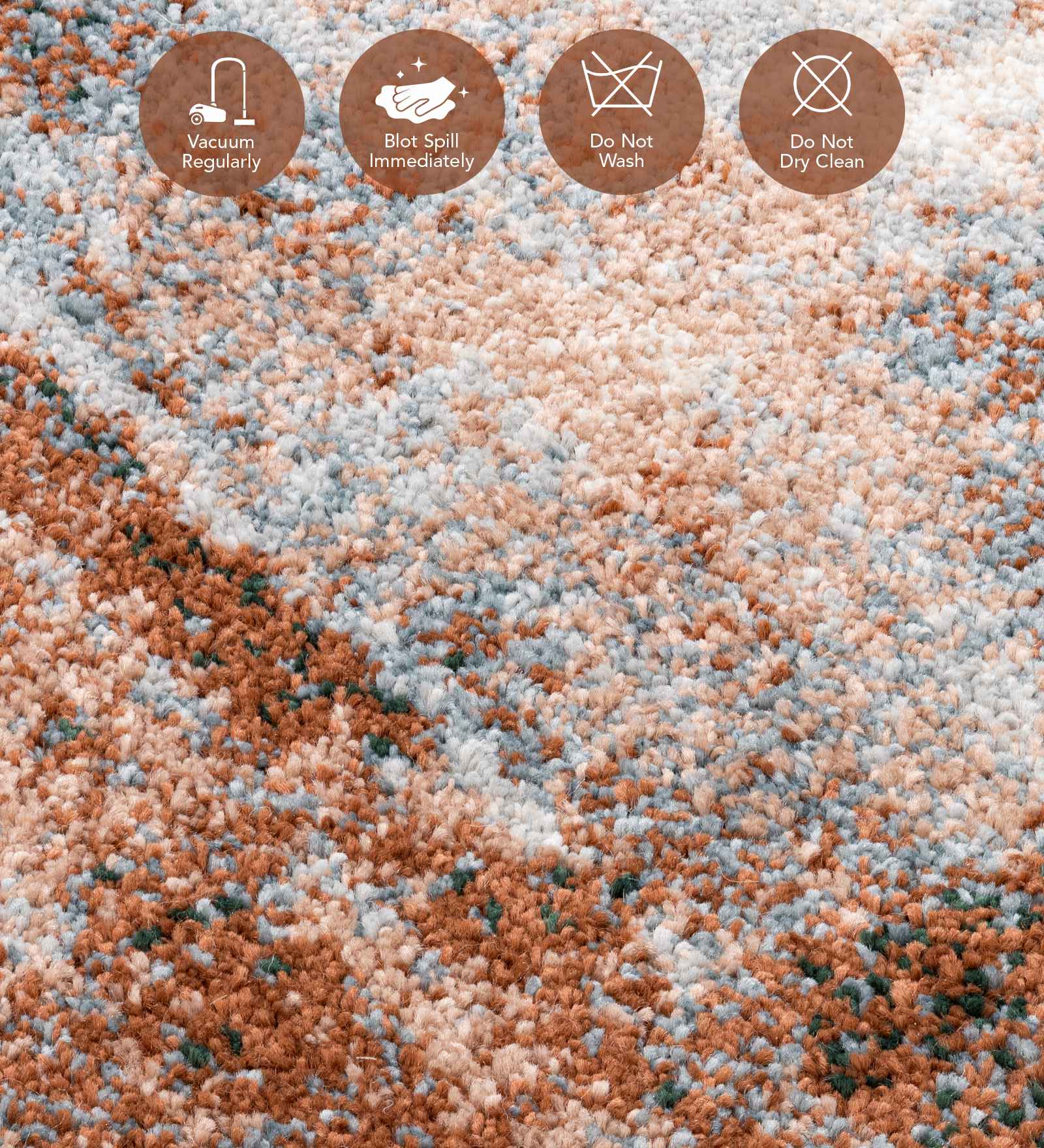 Reverie Abstract Machine Made Runner Brown and Grey