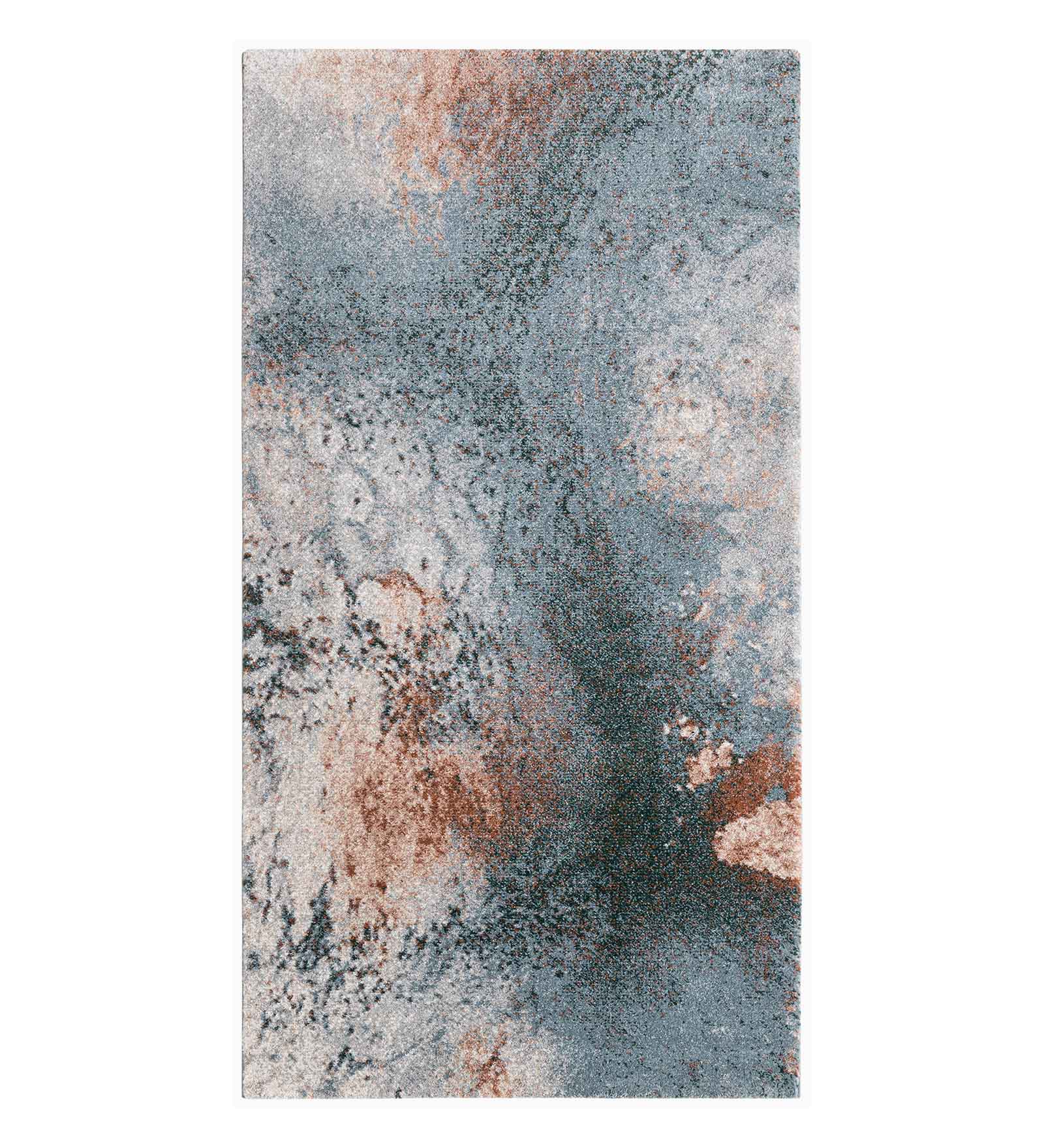 Reverie Abstract Machine Made Runner Grey and Rust