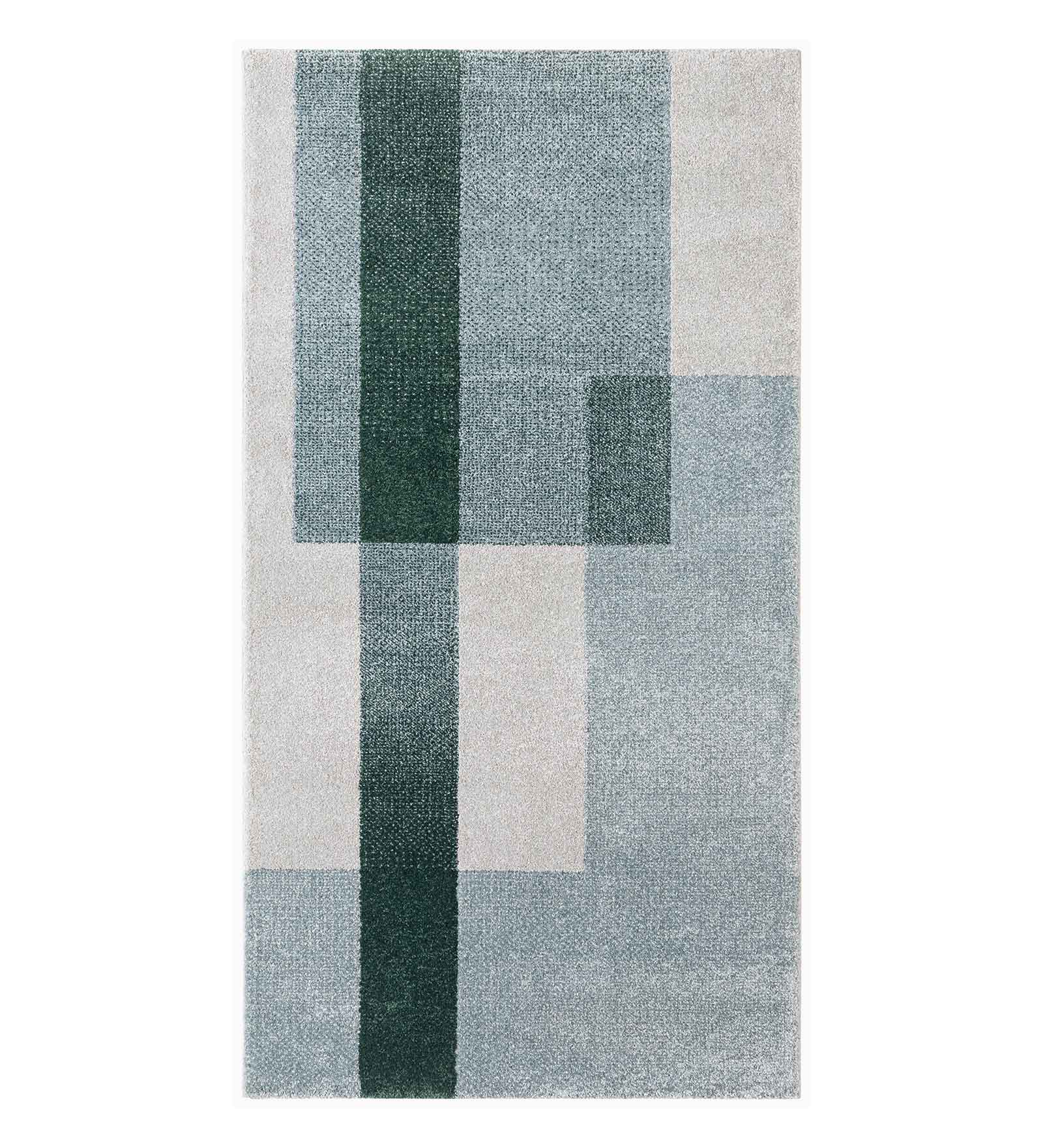 Reverie Geometric Machine Made Runner Olive and Beige