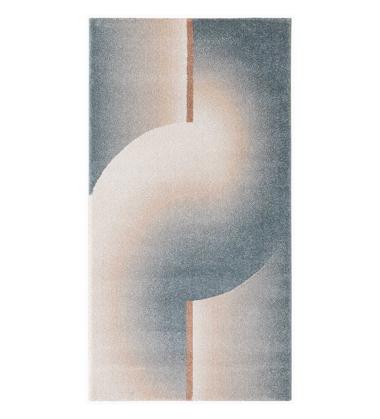 Reverie Abstract Machine Made Runner Beige and Blue