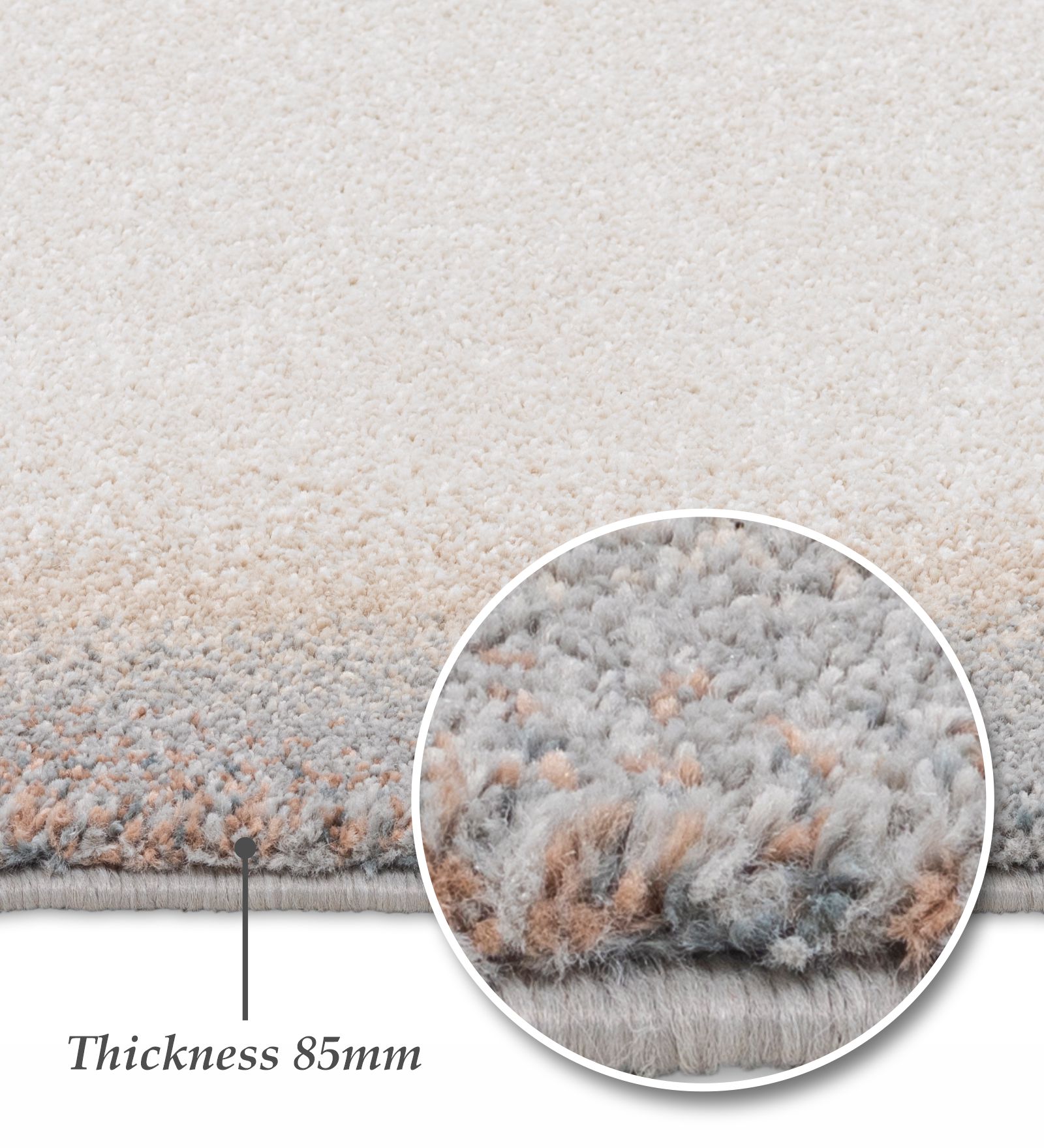 Reverie Solid Machine Made Carpet Beige and Brown