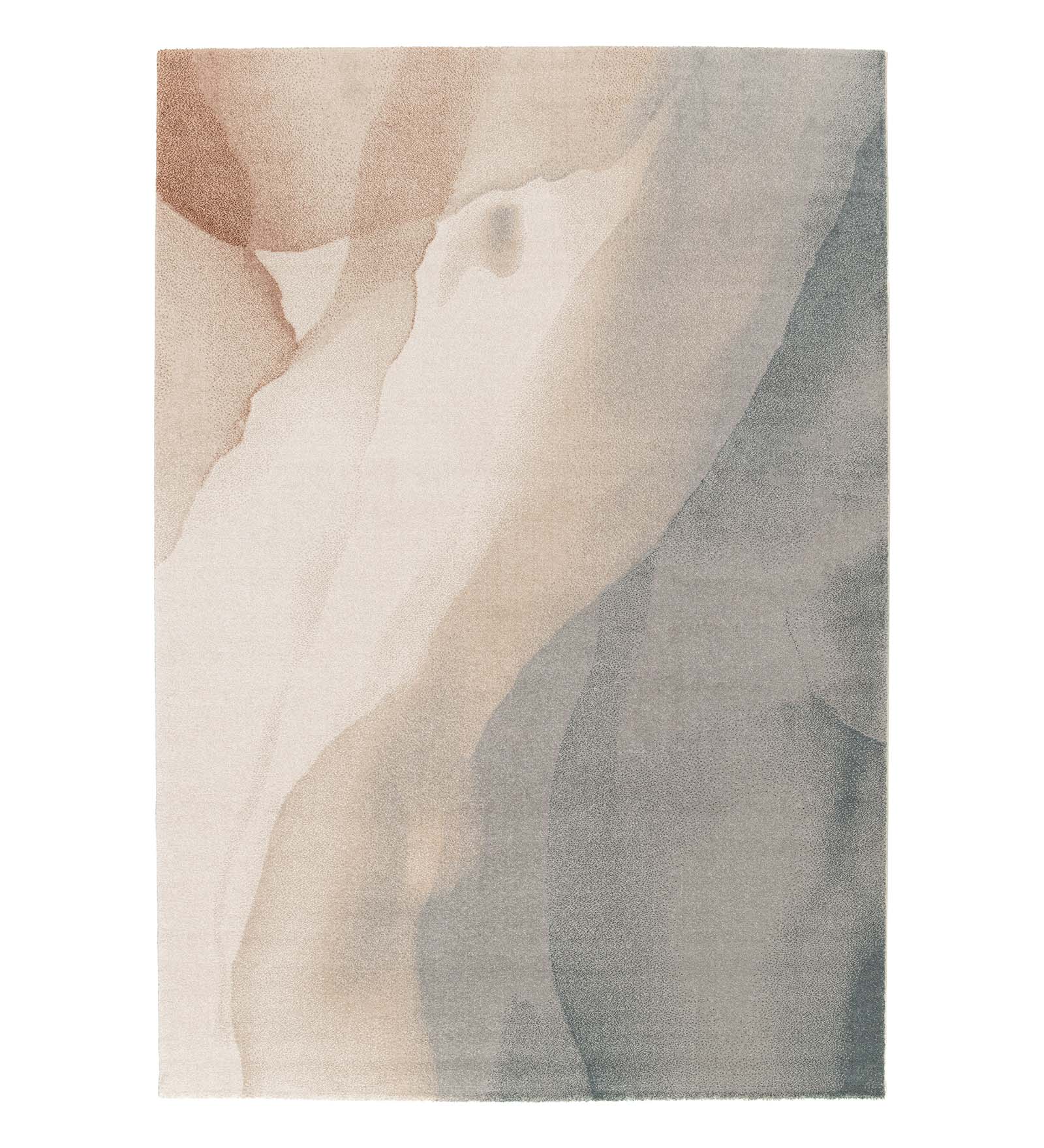 Reverie Abstract Machine Made Carpet Brown and Blue